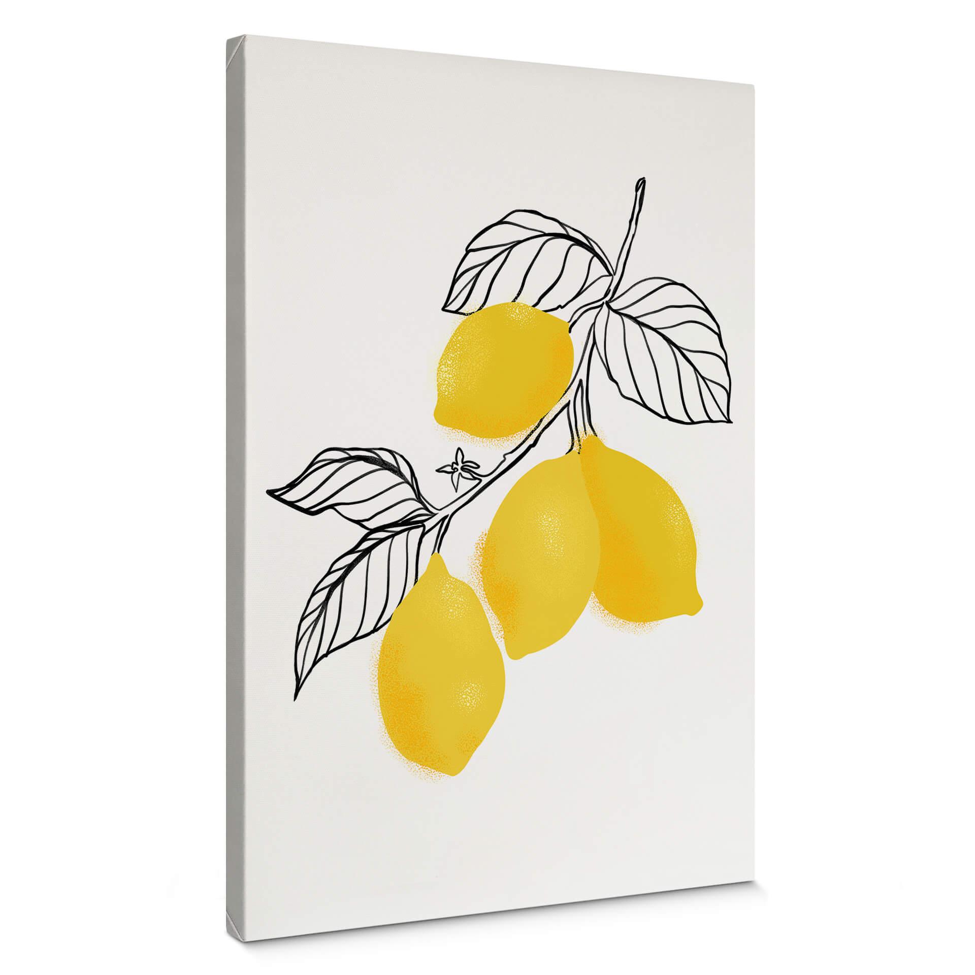 Canvastavla Blursbyai - Illustration av en citronkvist