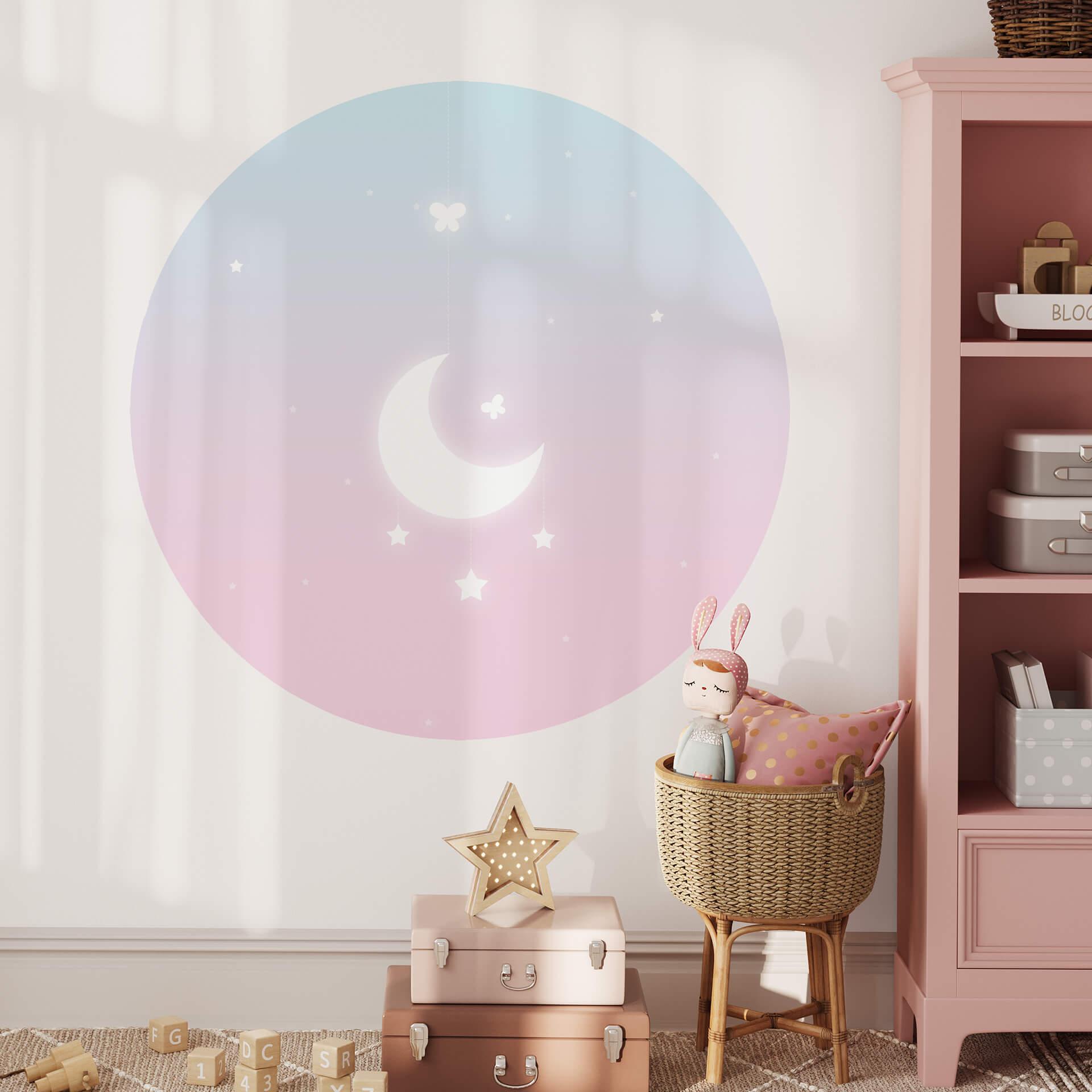 Wallsticker Thai - Måneskinsmagi på stjernehimlen - Rund