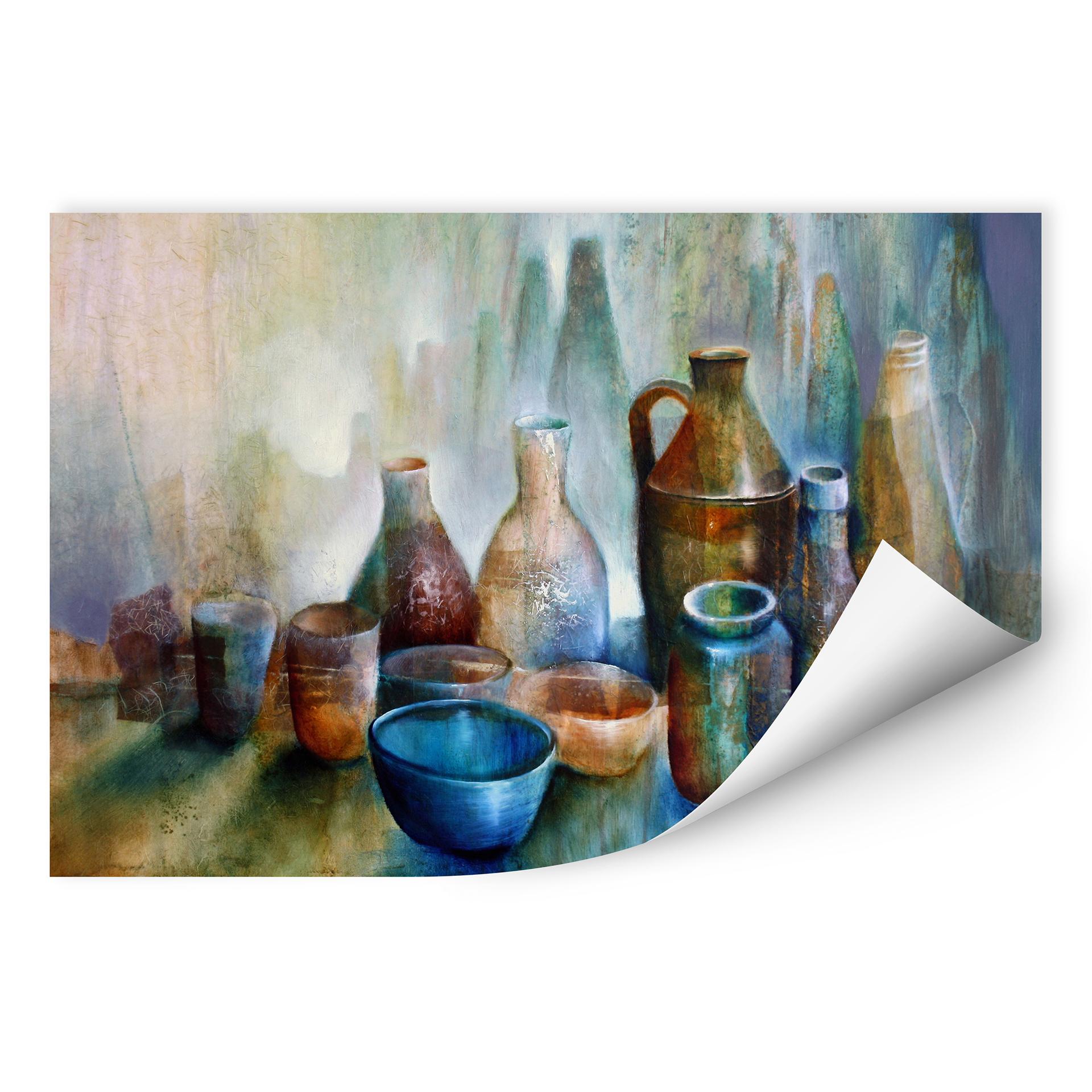 Zelfklevende Poster - Schmucker - Blauwe Schaal