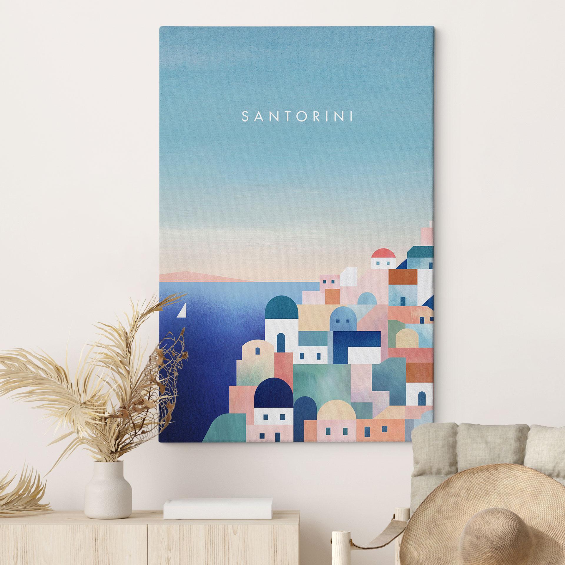 Lærredsprint - Huse på Santorini - Rivers