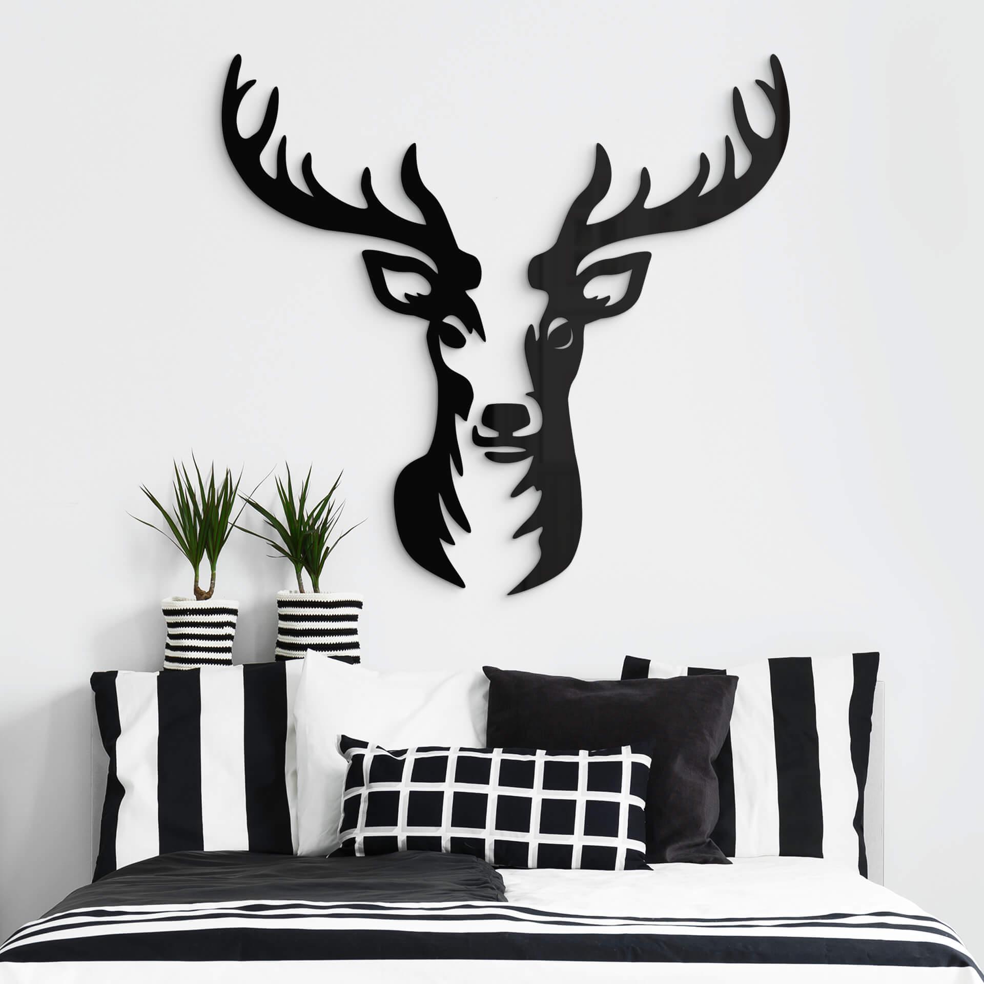 Decoración acrílica con cabeza de ciervo