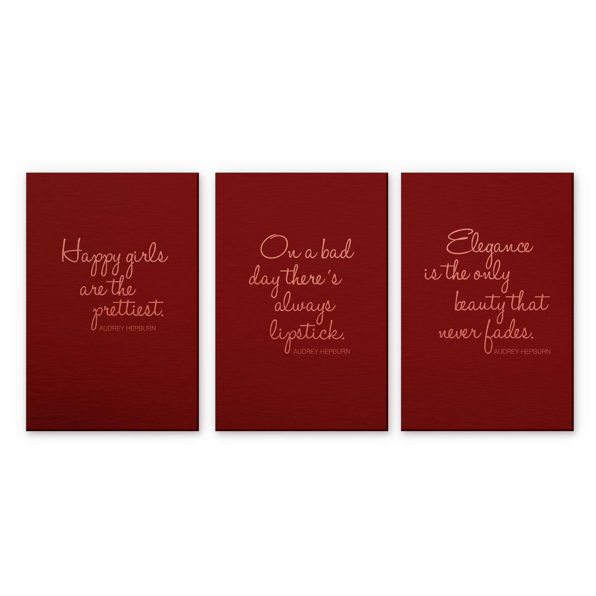 Alu-Dibond Kopereffect Audrey Hepburn Quotes
