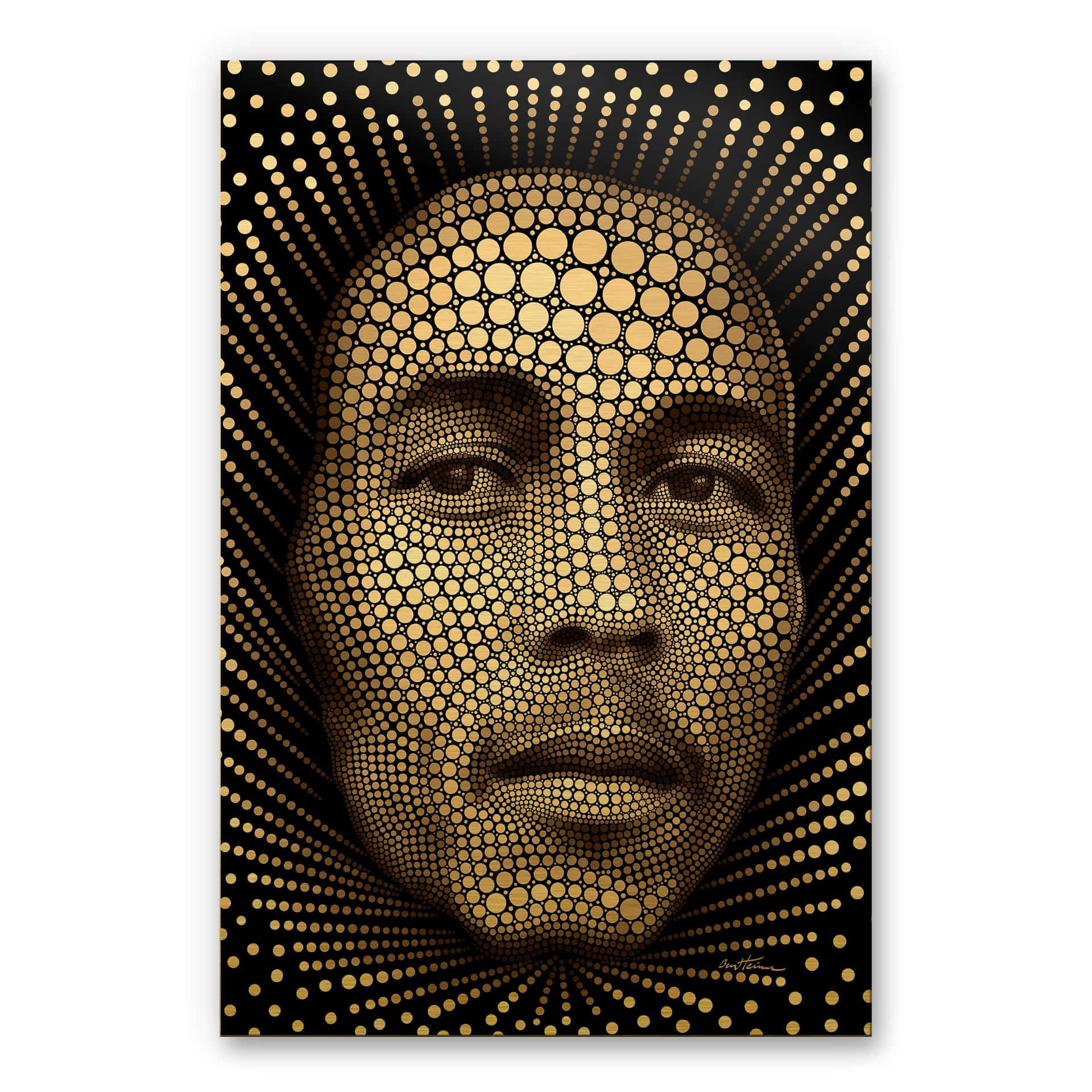 Alu-Dibond Goudeffect - Heine - Bob Marley