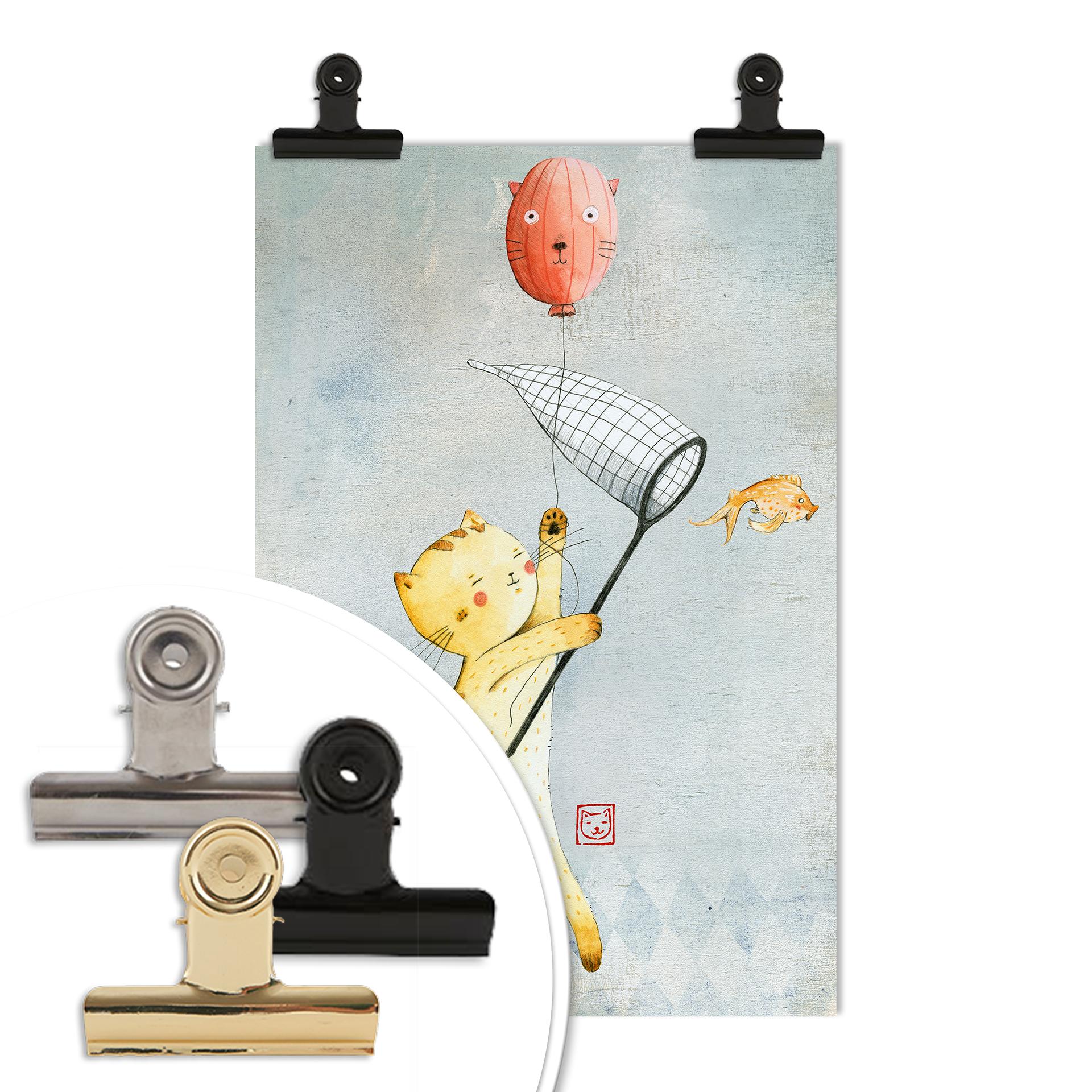 Poster Loske - Gatto con palloncino