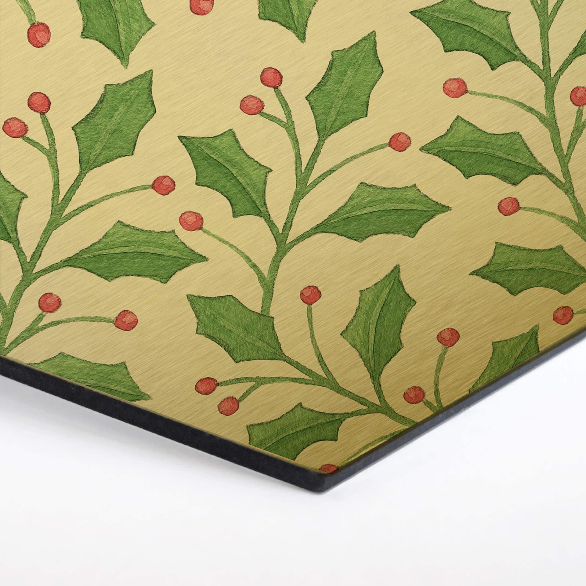 Hexagon - Alu-Dibond goud effect Mistletoe