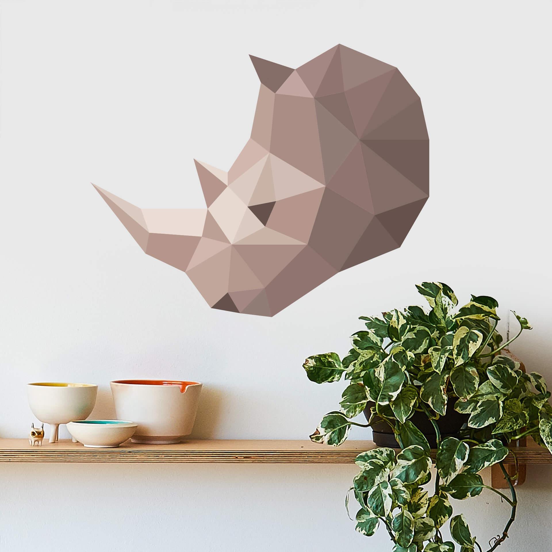 Wallsticker - Polygon - Næsehorn