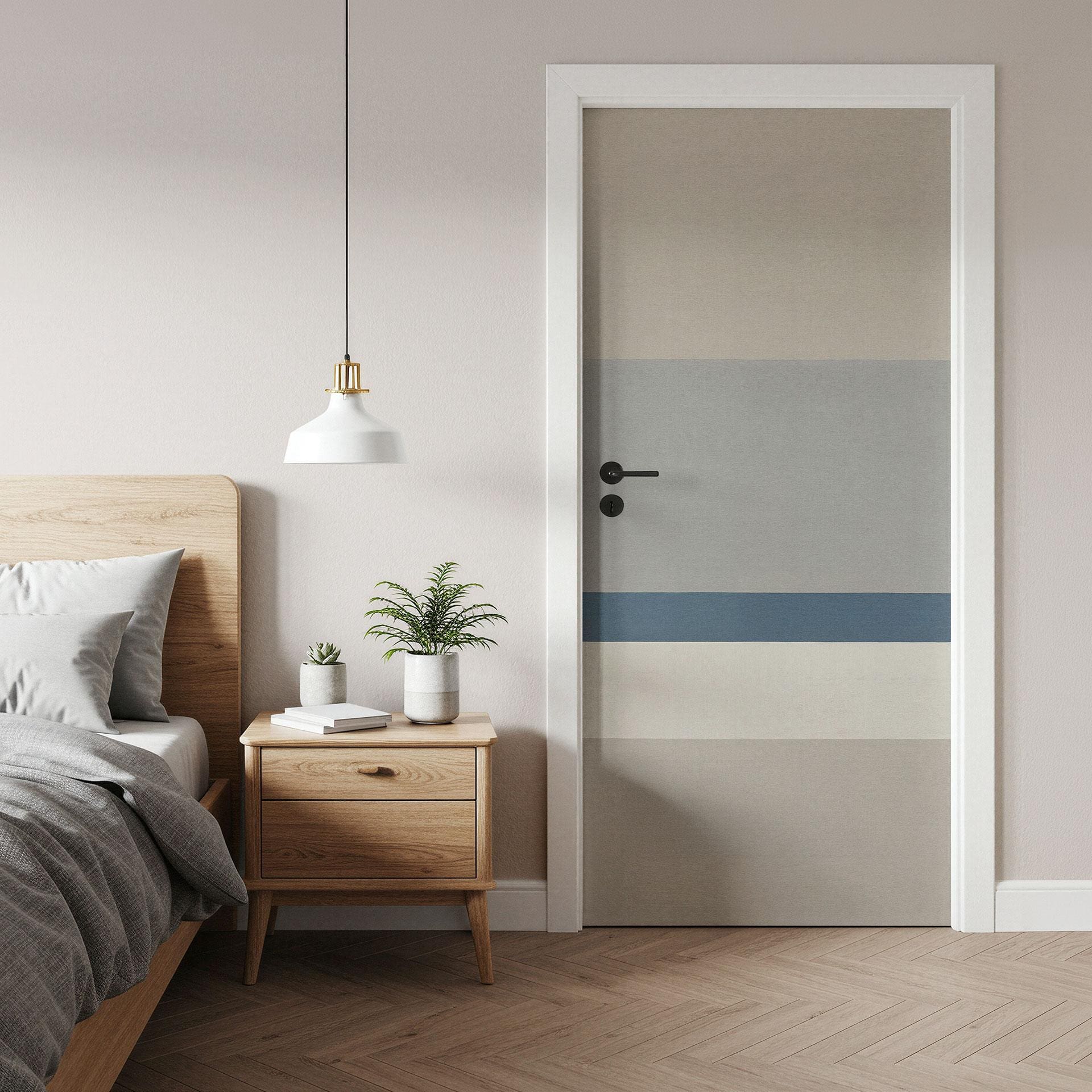 Pellicola adesiva per porte Agnes Balance - Strisce orizzontali - Sir Edward x Grigory Gladarev
