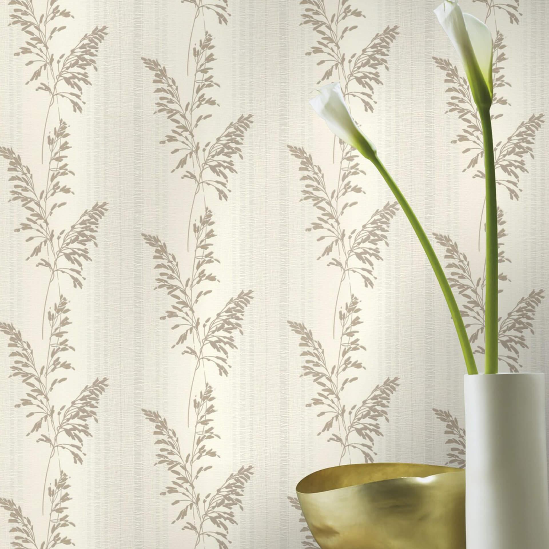 Rasch Vliesbehang - Patroonhang Wechsel II Beige Leaves