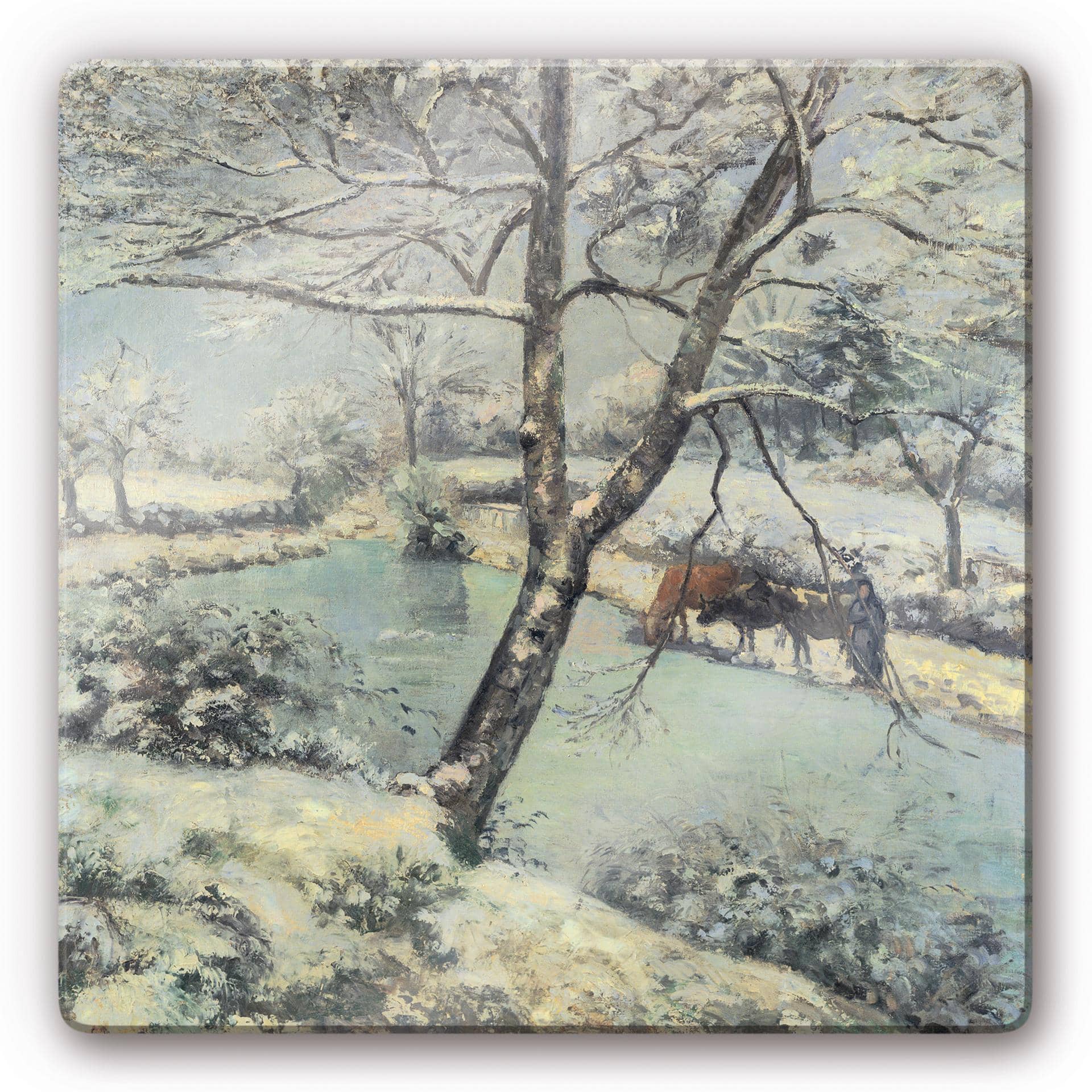 Tableau en verre - Pissarro - Paysage d'hiver à Mont-Foucault