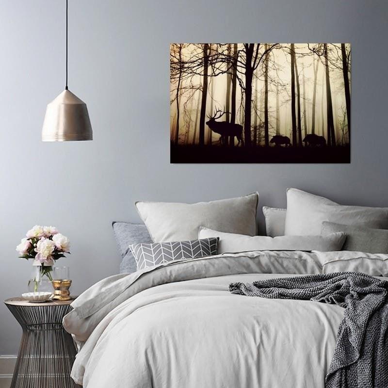 Canvasbillede, dyr i skoven