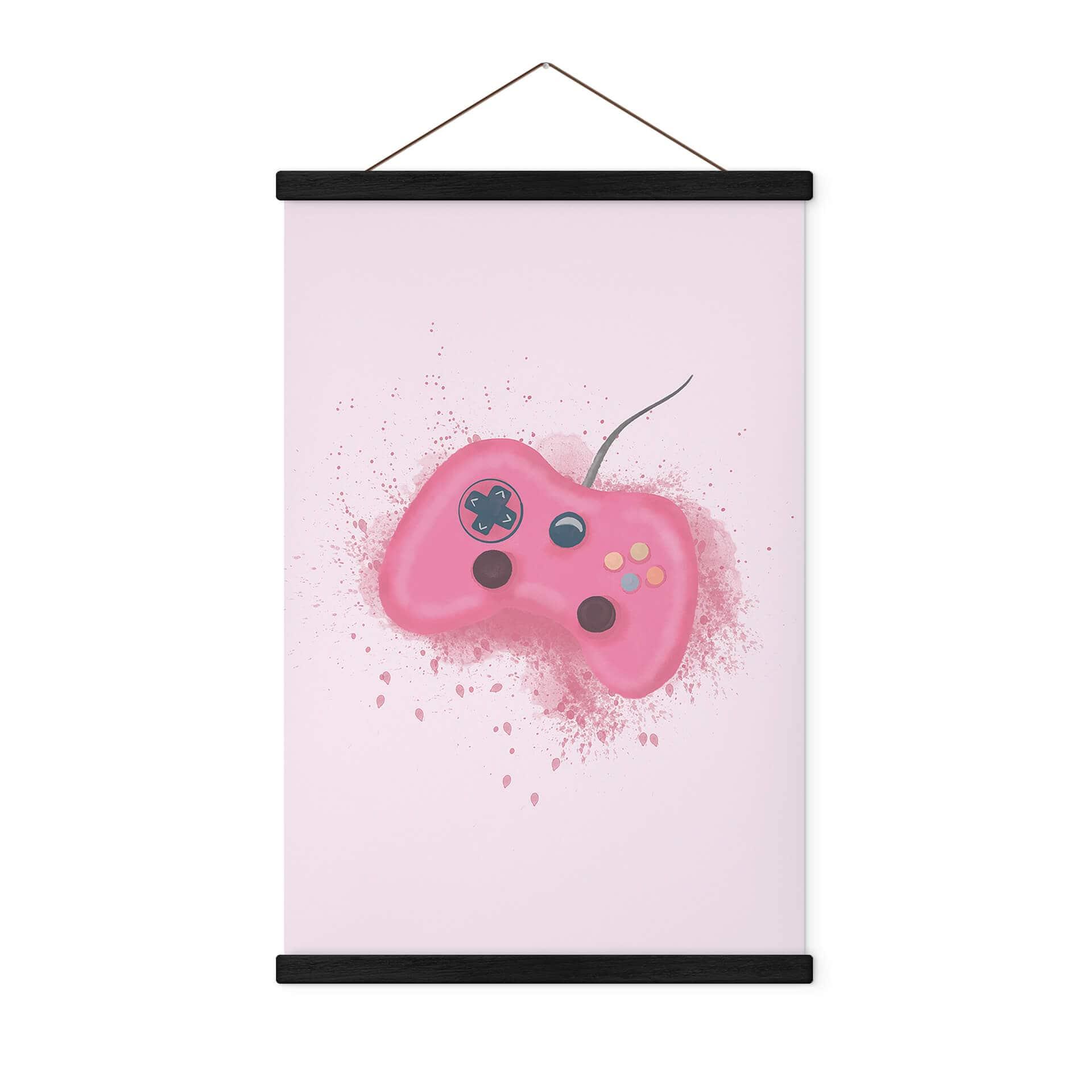 Tekstil plakat Eleonora - Pink Gaming Controller