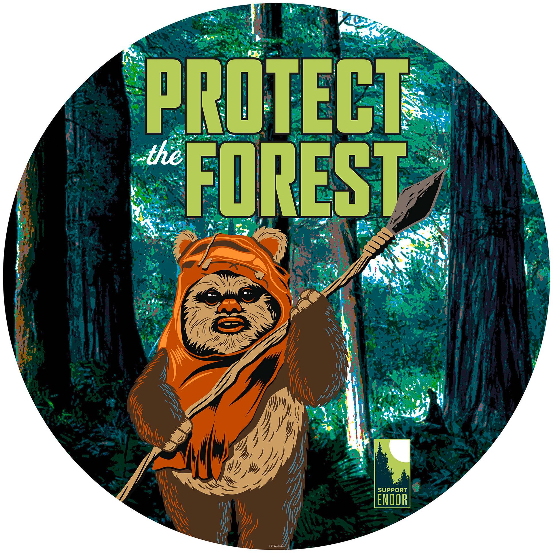 Selbstklebende Vlies Fototapete - Star Wars Protect the Forest - 125 x 125 cm