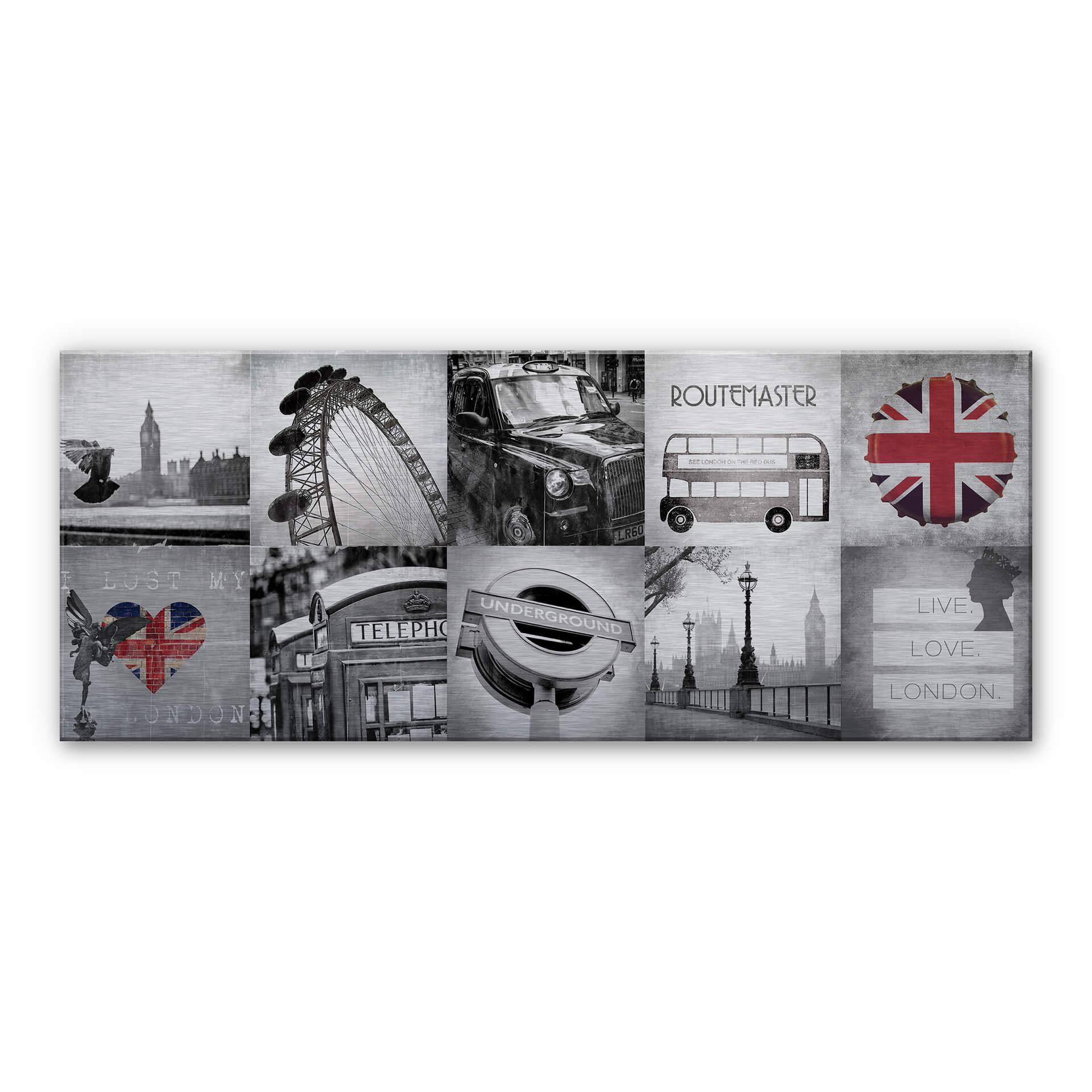 Aluminium Dibond Impressie van London - Panorama