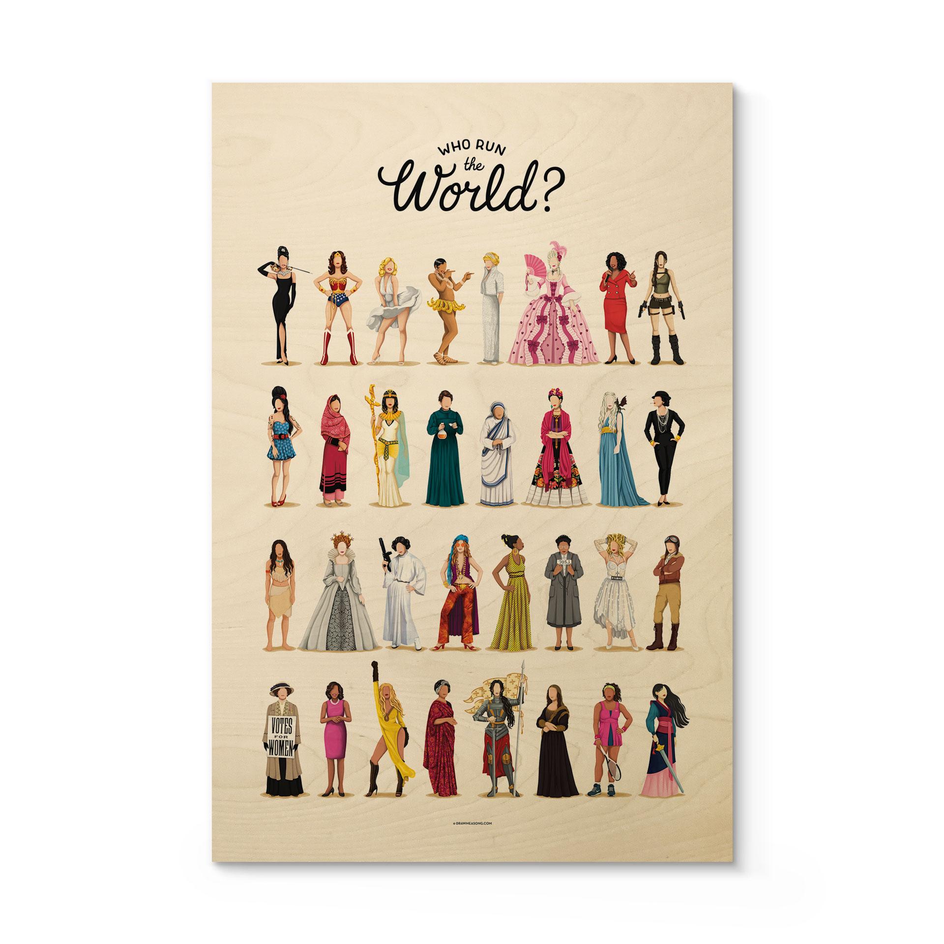 Træplakat Who Run the World - Tohmé
