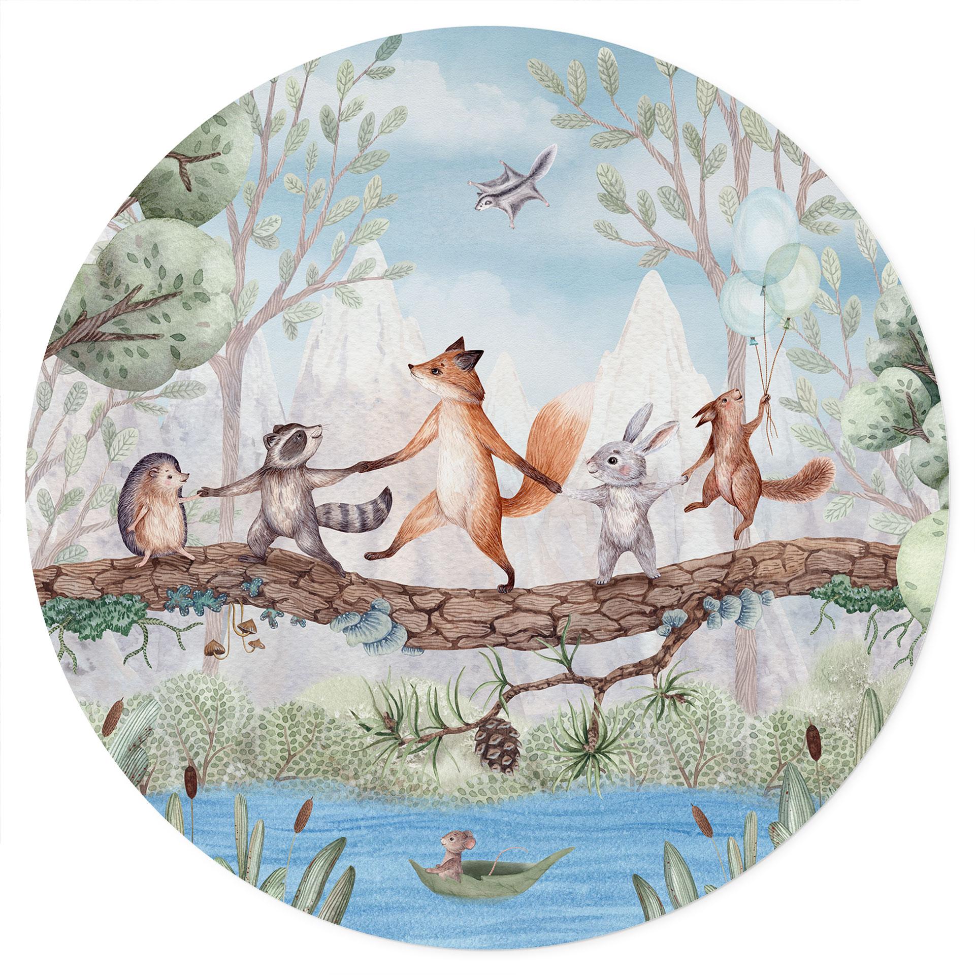 Wandtattoo Tierischer Ausflug in der Natur - Oliver Robins - Rund