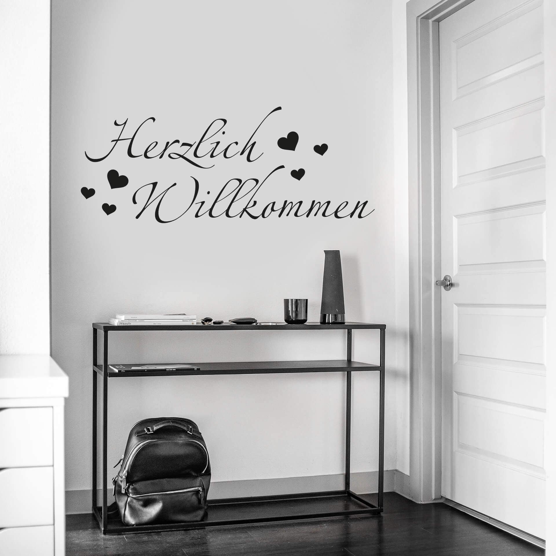 Wandtattoo Herzlich Willkommen 2