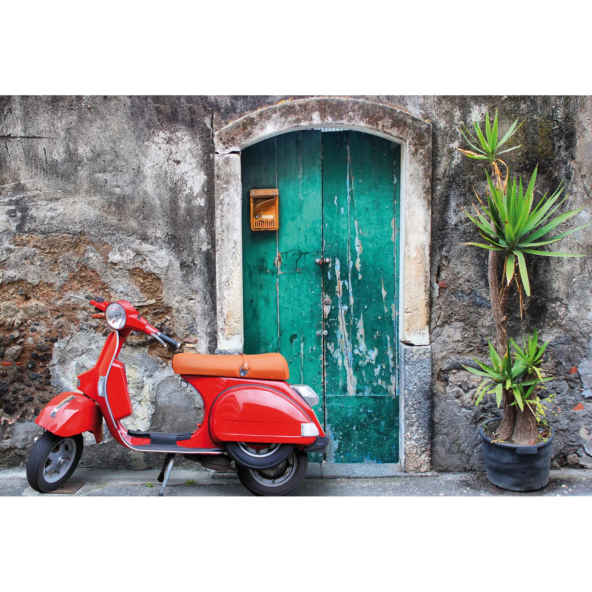 Fotobehang Rode Scooter