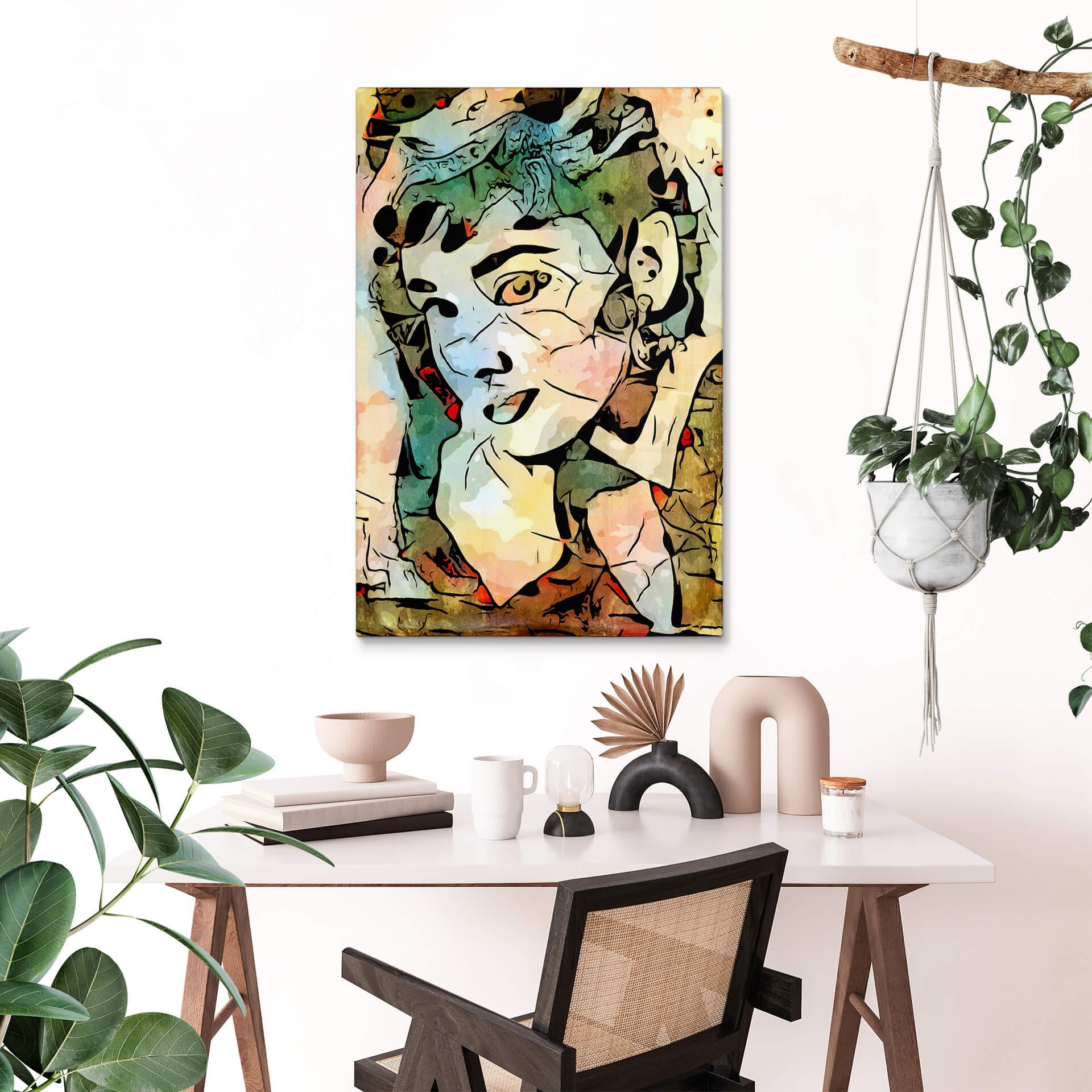 Glasschilderij Zamart - Hommage to Audrey Hepburn