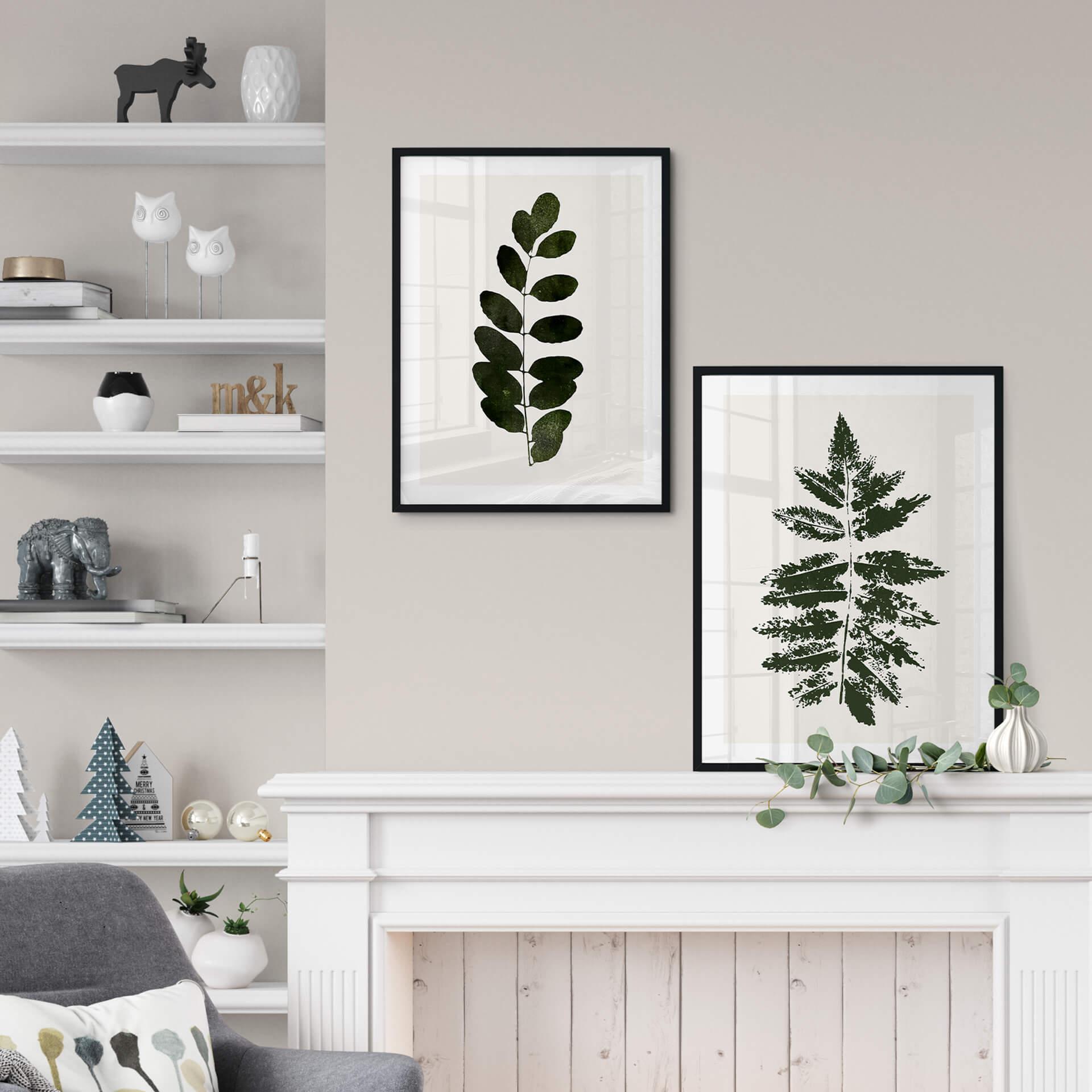 Poster Kubistika - Groene Bladeren