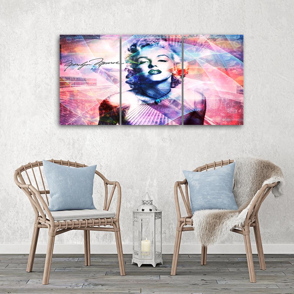 3-delt lærredsprint, Marilyn Monroe farve