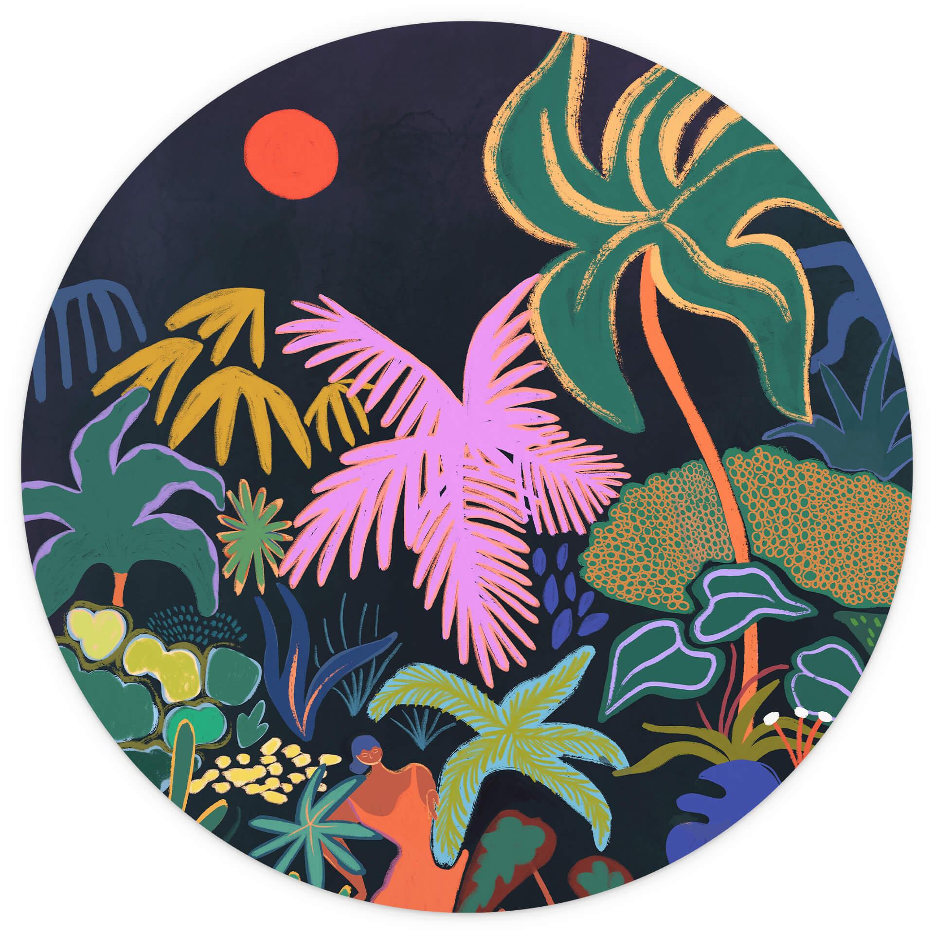 Behangcirkel Arty Guava - Exotic Jungle - vliesbehang/zelfklevend vliesbehang