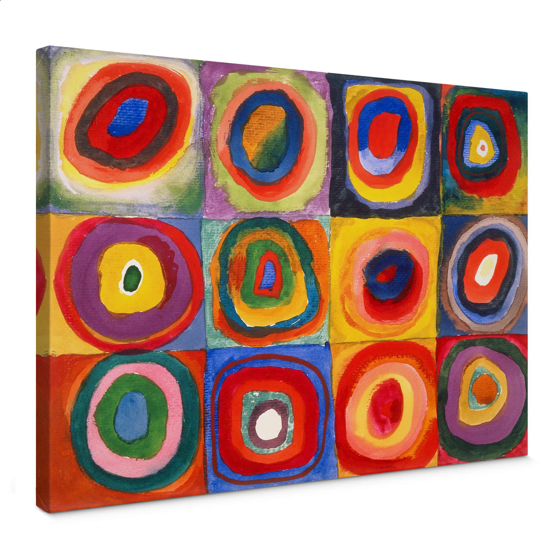 Canvastavla Kandinsky - Färgstudie kvadrater och koncentriska ringar