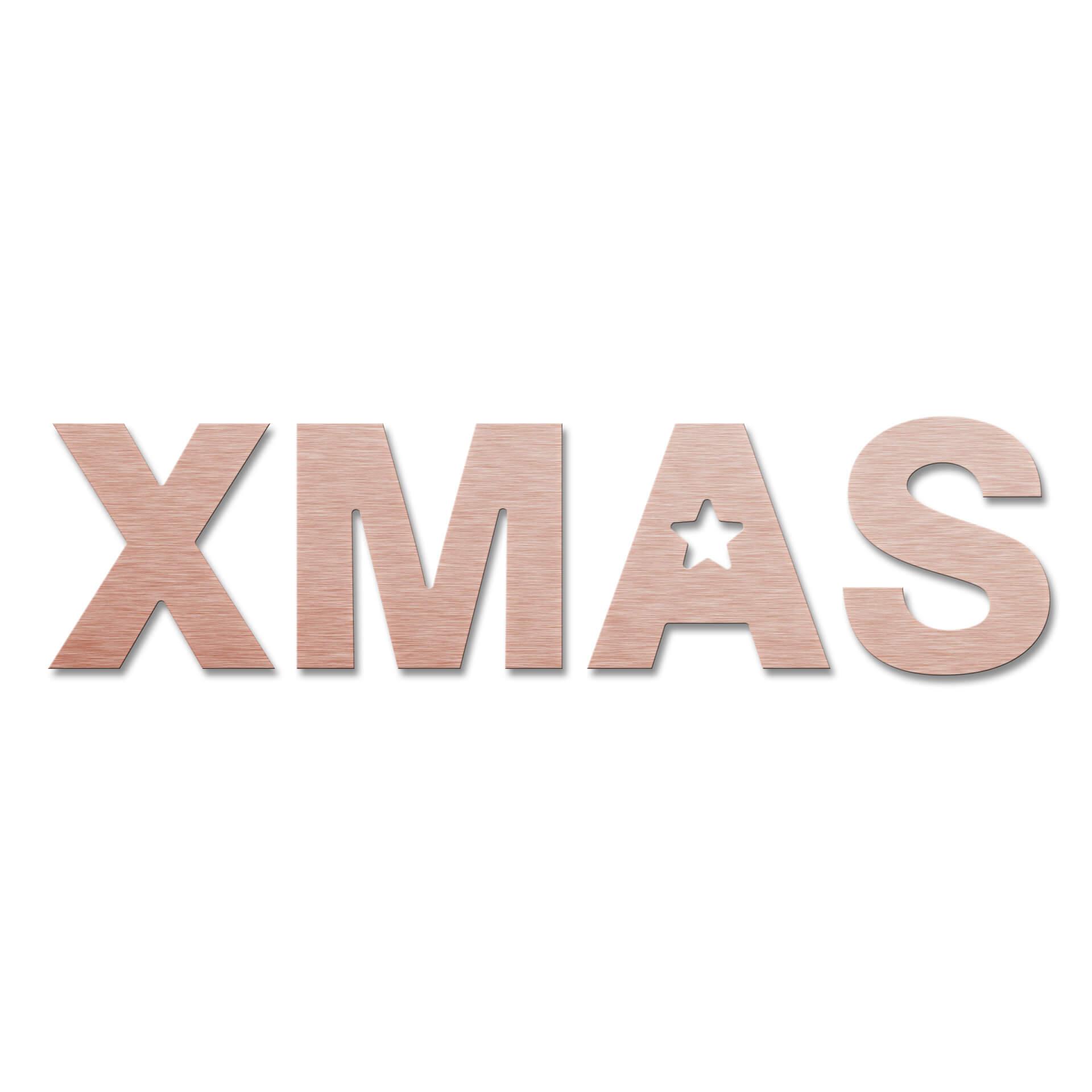 Deco letters Alu-Dibond koper - XMAS