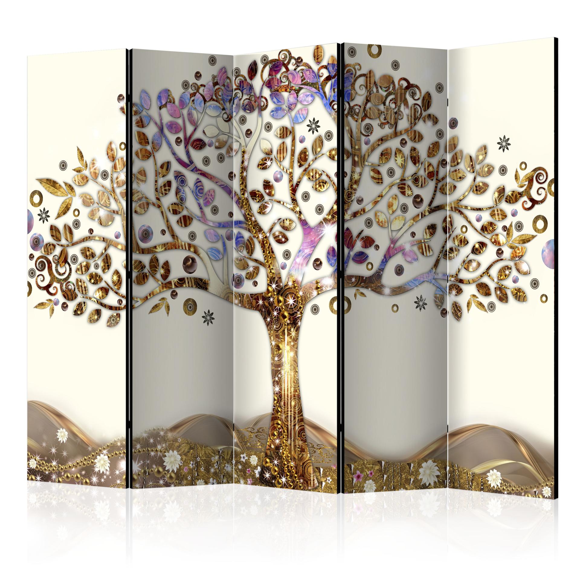 Schermo divisorio - Albero d'oro, 3 pezzi