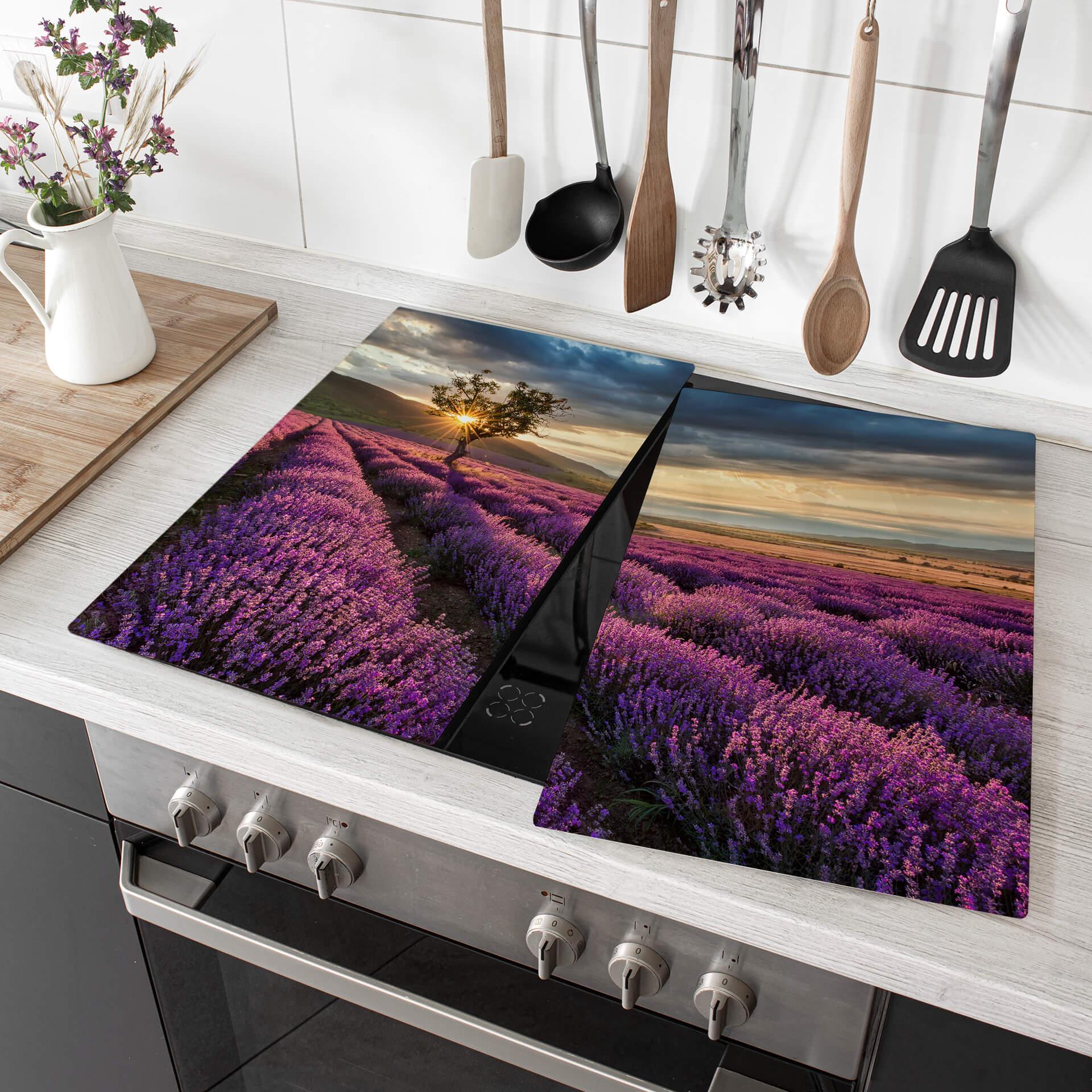 Dækplade til komfur Lavendelblomst i Provence