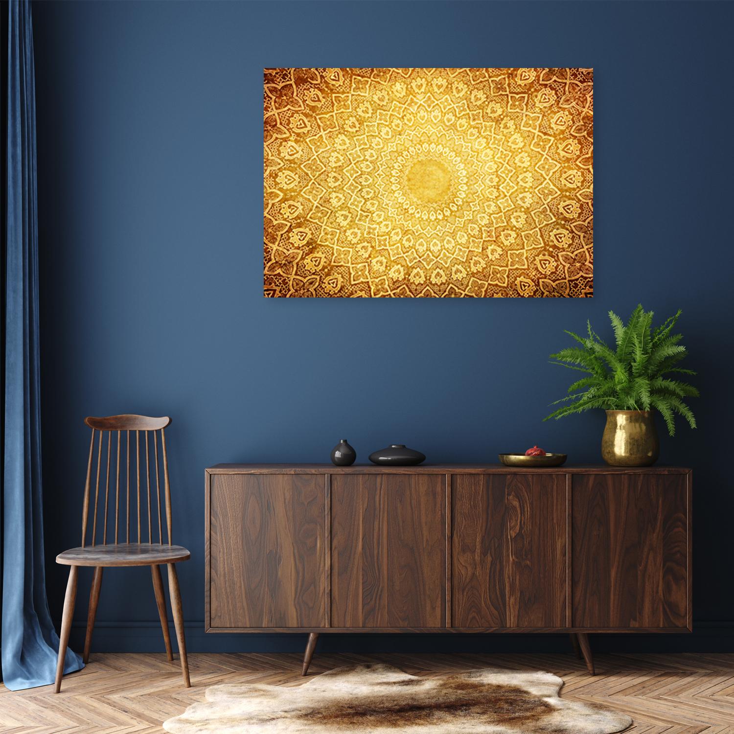 Canvasbillede, guld mandala abstraktion