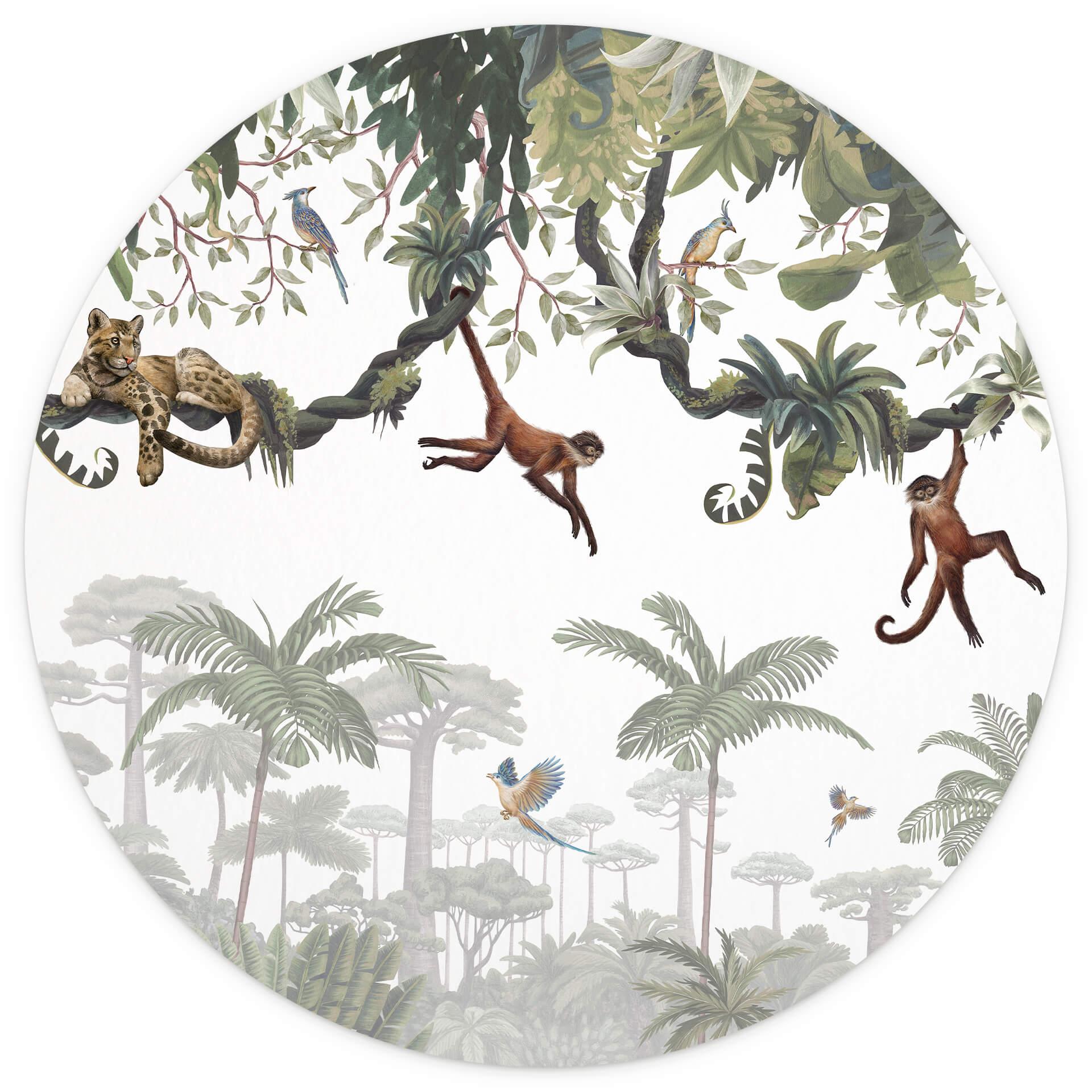 Behangcirkel Kikki Belle - Happy Monkeys - vliesbehang/zelfklevend vliesbehang