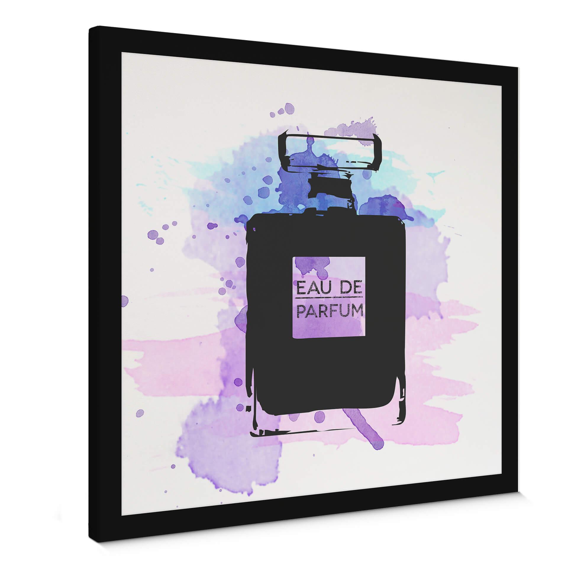 Tableau sur toile Eau de Parfum Aquarelle - Gris