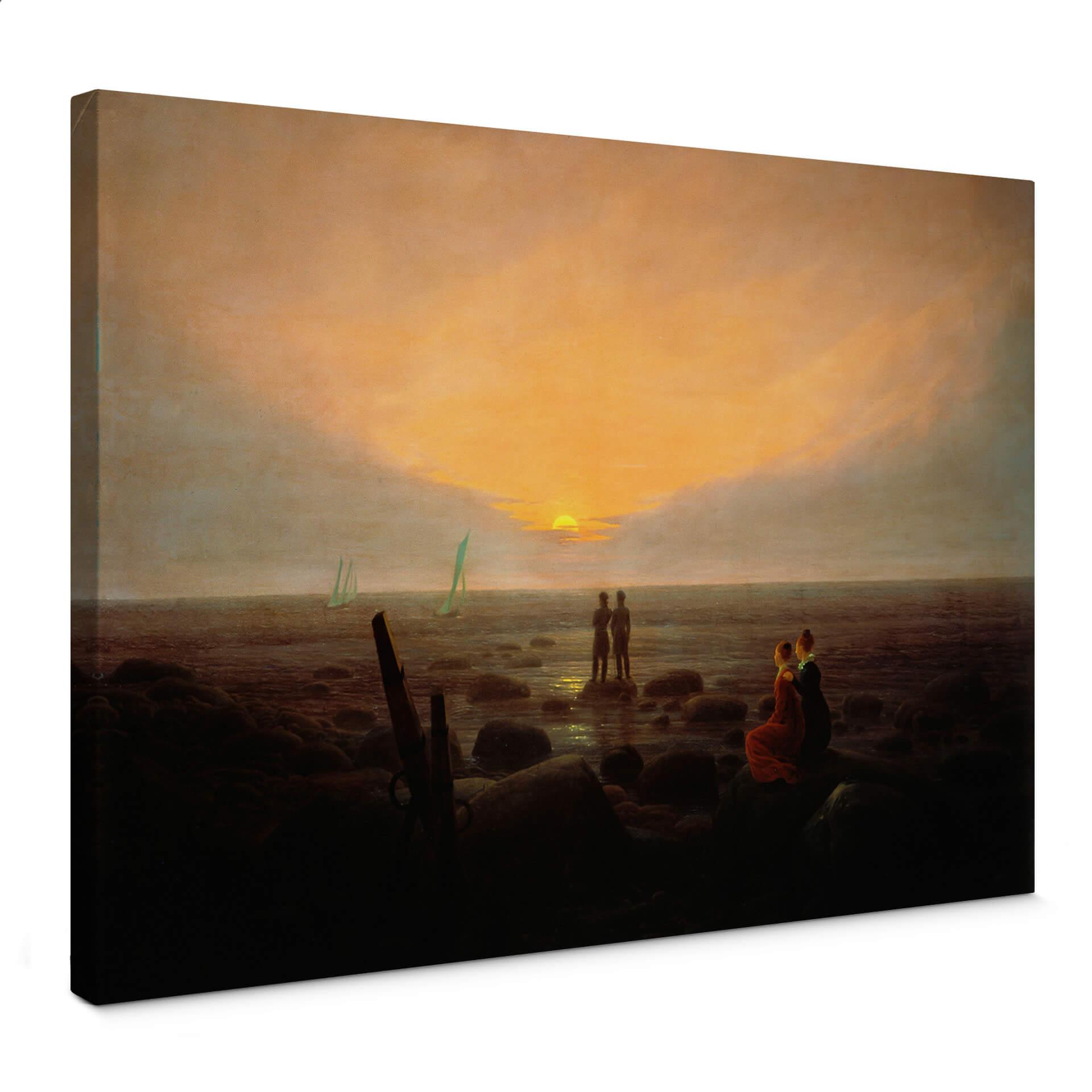 Lienzo Friedrich - Salida de la luna sobre el mar