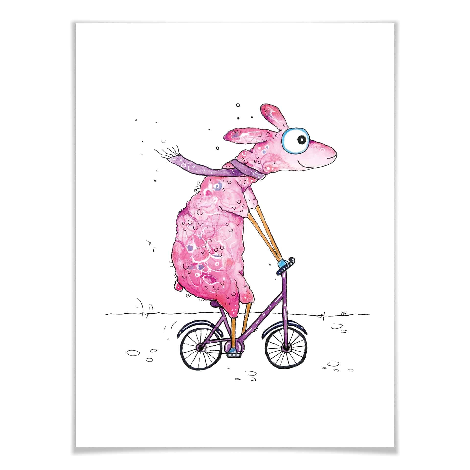 Plakat Hagenmeyer - Llama z rowerem