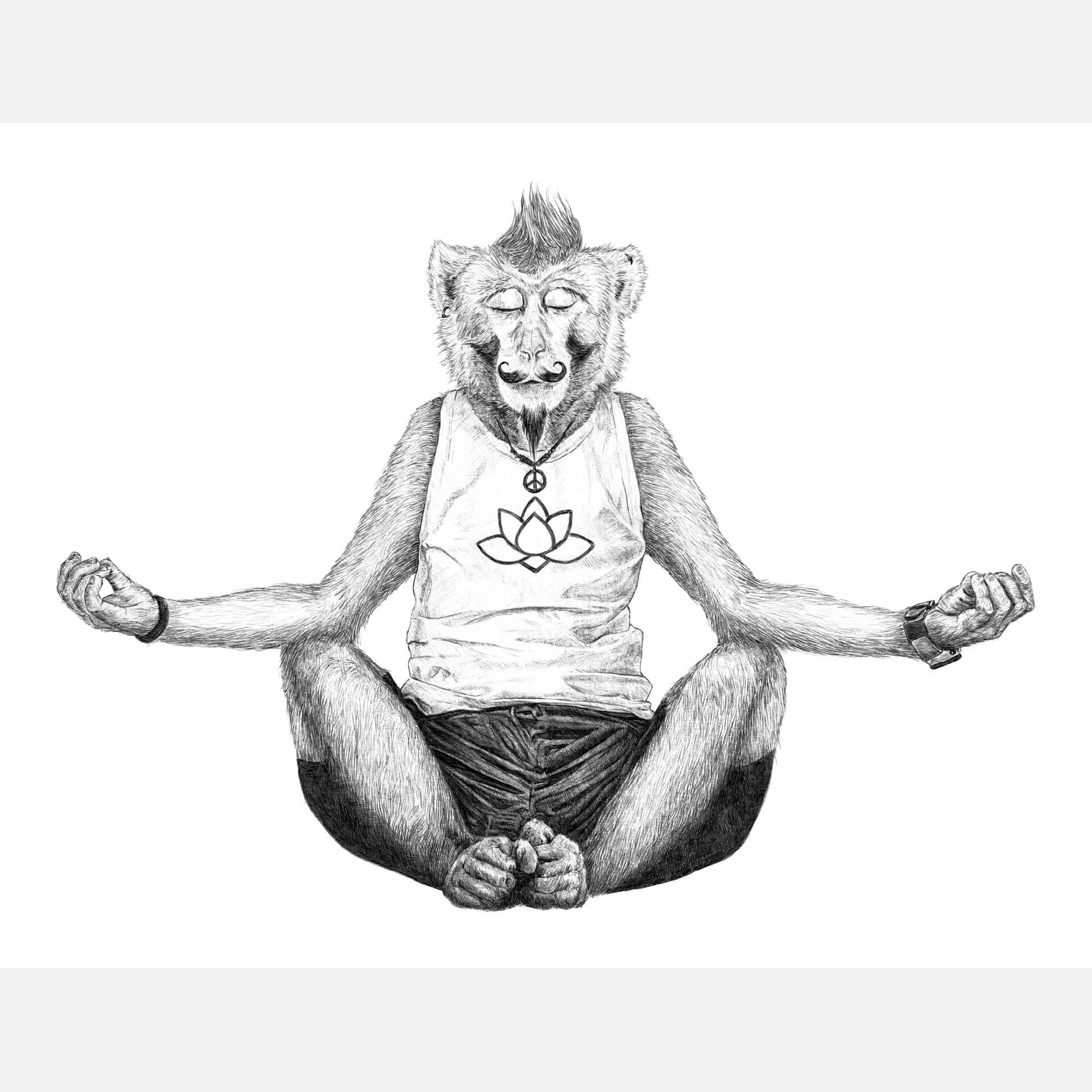 Fotobehang Kools - Monkey Yoga