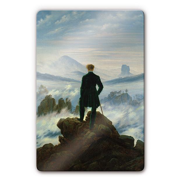 Tableau en verre - Friedrich - Le promeneur au-dessus de la mer de brume