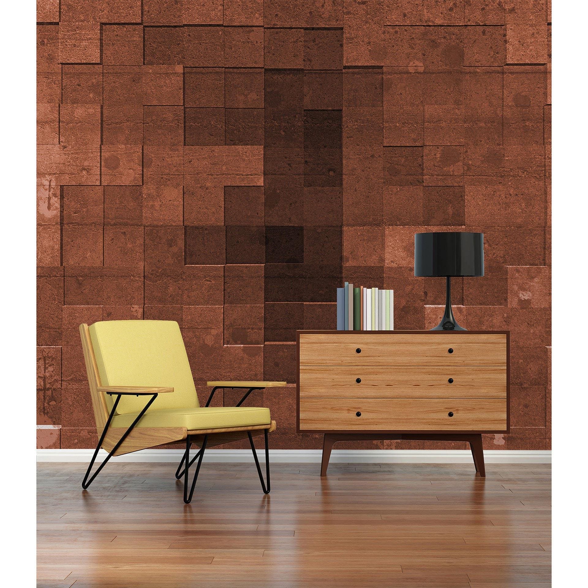 Architects Paper Papier peint photo Atelier 47 Mosaic Tile rouge, cuivre