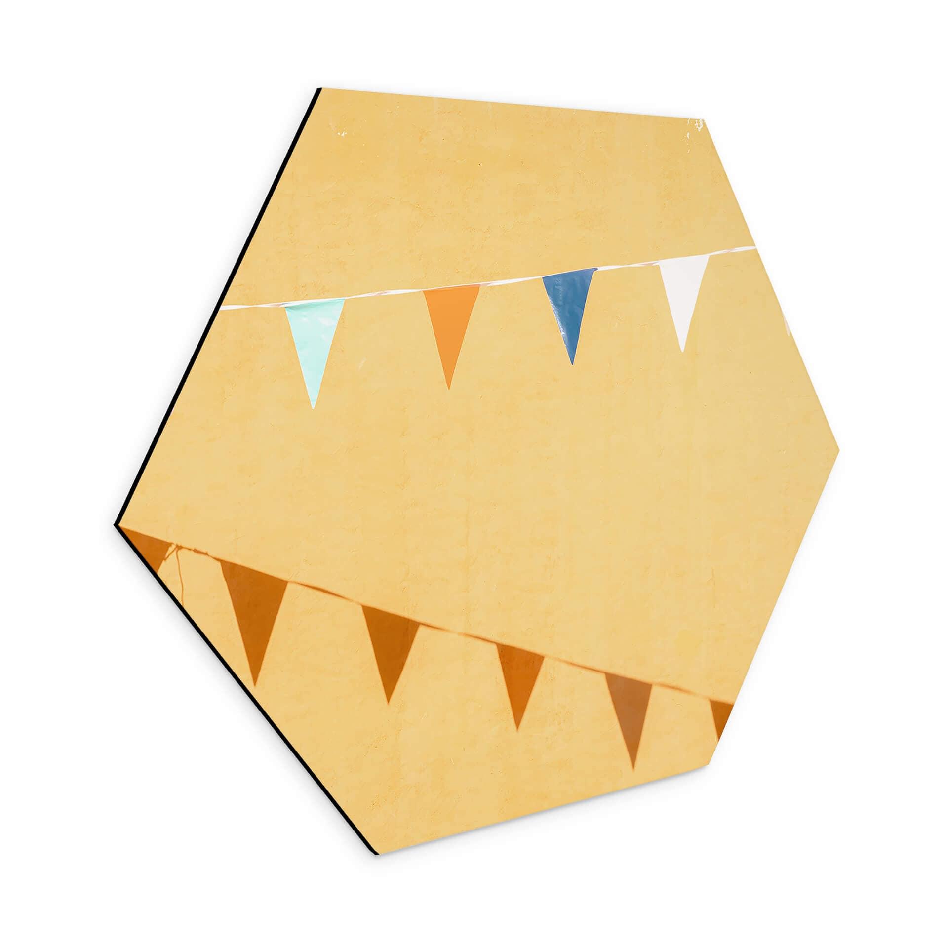 Hexagon Dibond Flags in Mexico - Zwart