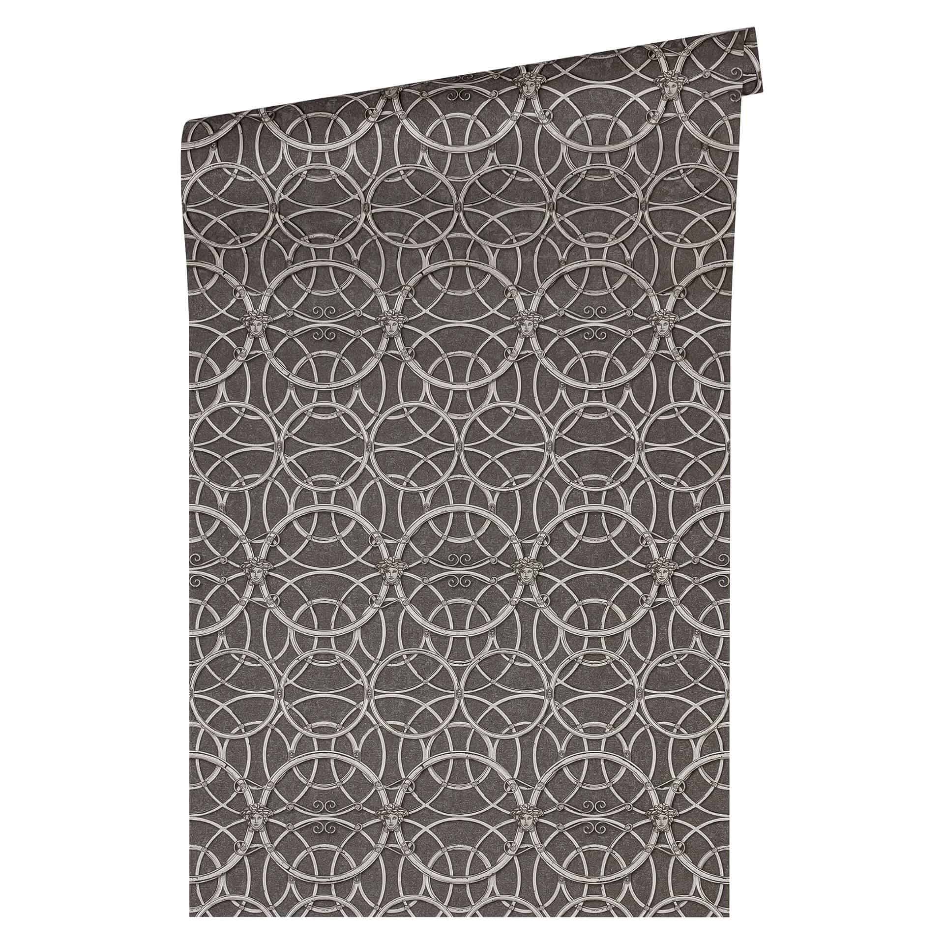 Versace Papier peint de designer - argent, Gris