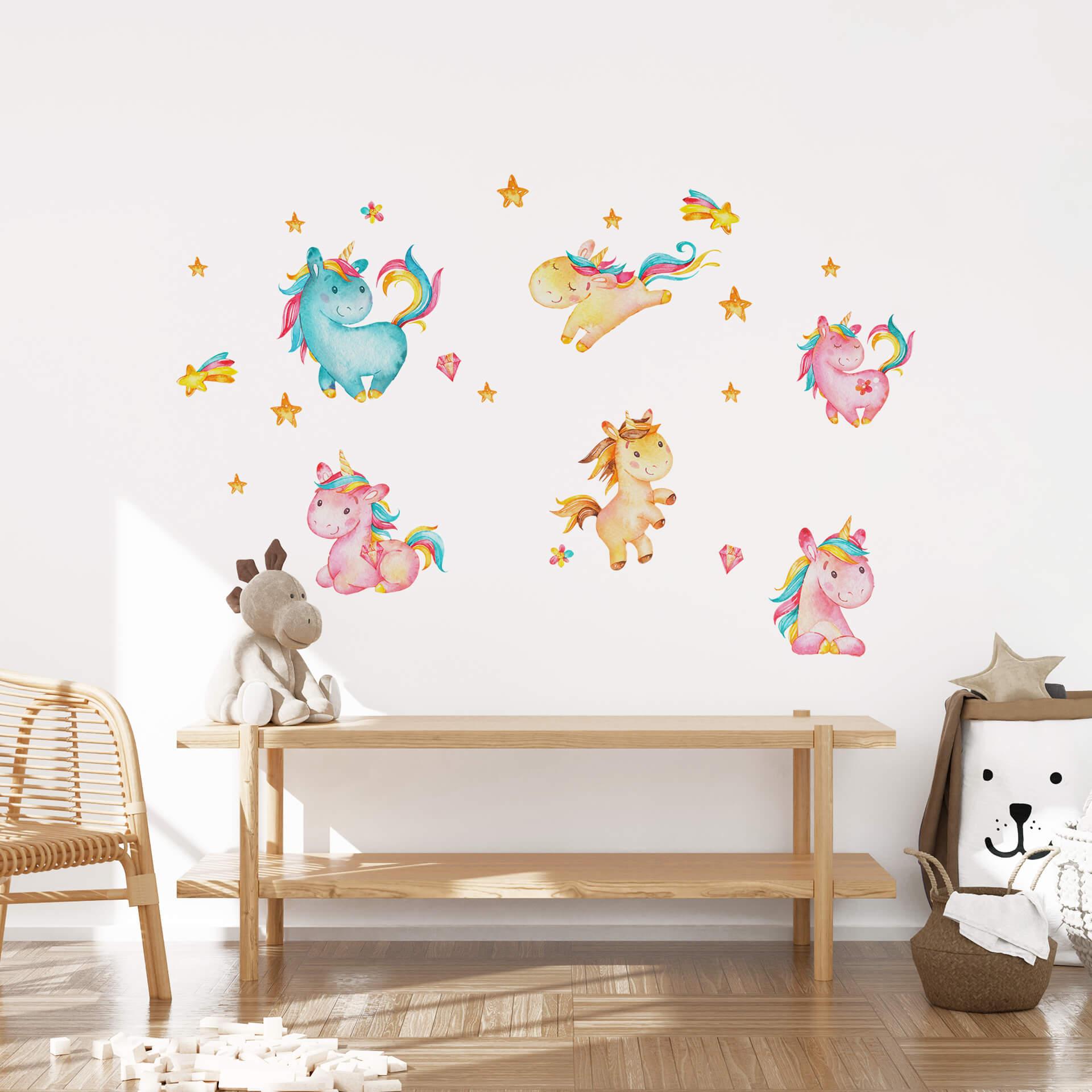 Muurstickerset Eenhoorns