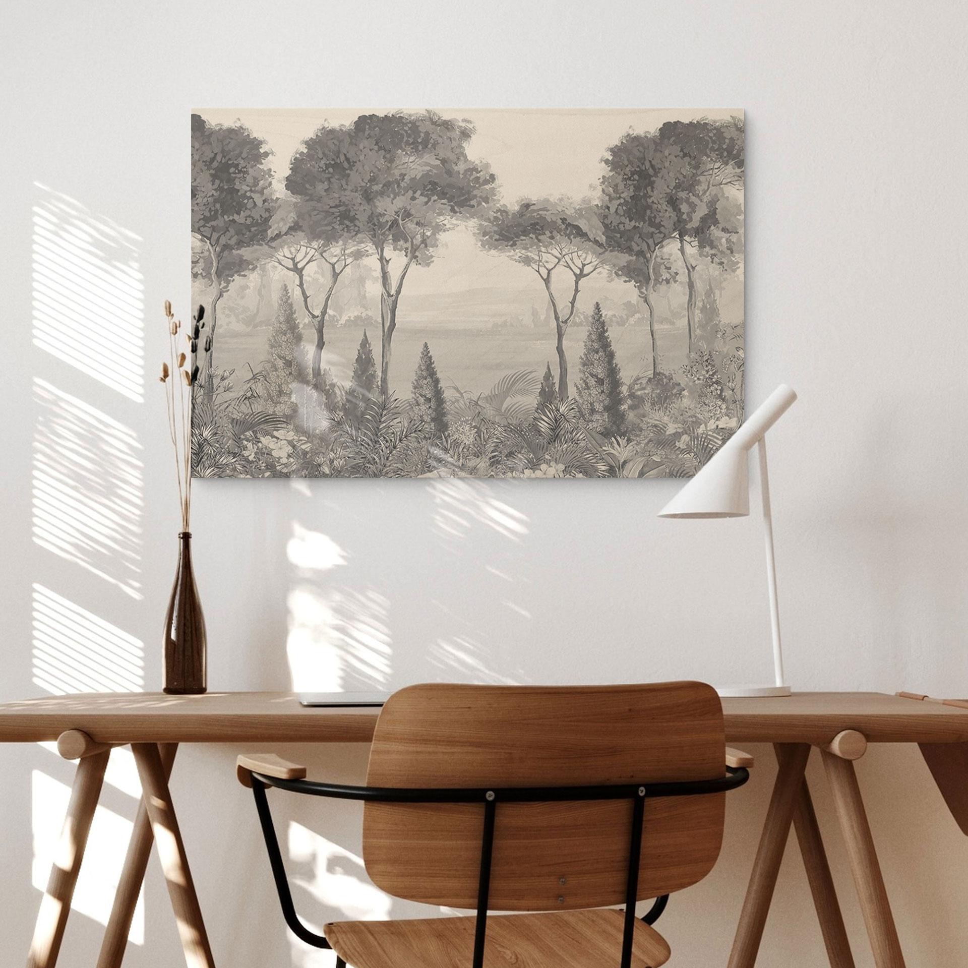 Houten Wanddecoratie Idyllisch plantenlandschap - Ms Tiff