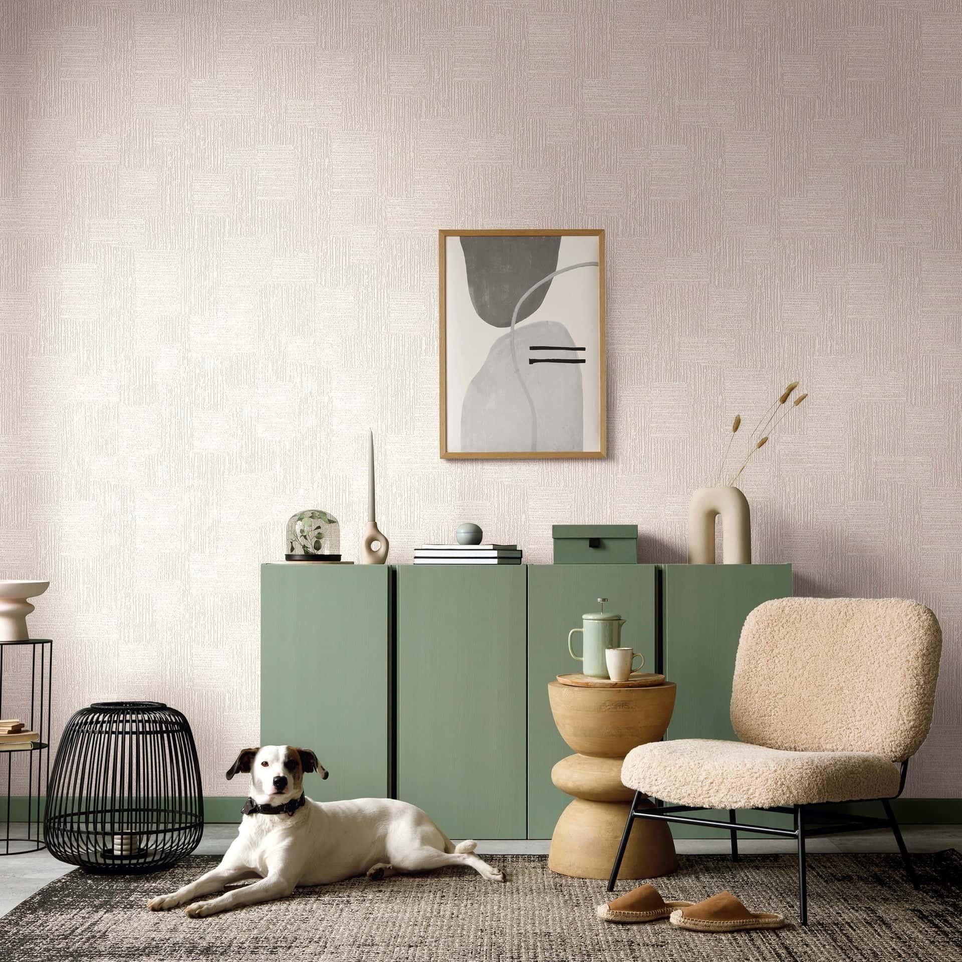 Ikke-vævet tapet Geometrisk, linjer striber Geometrisk i beige