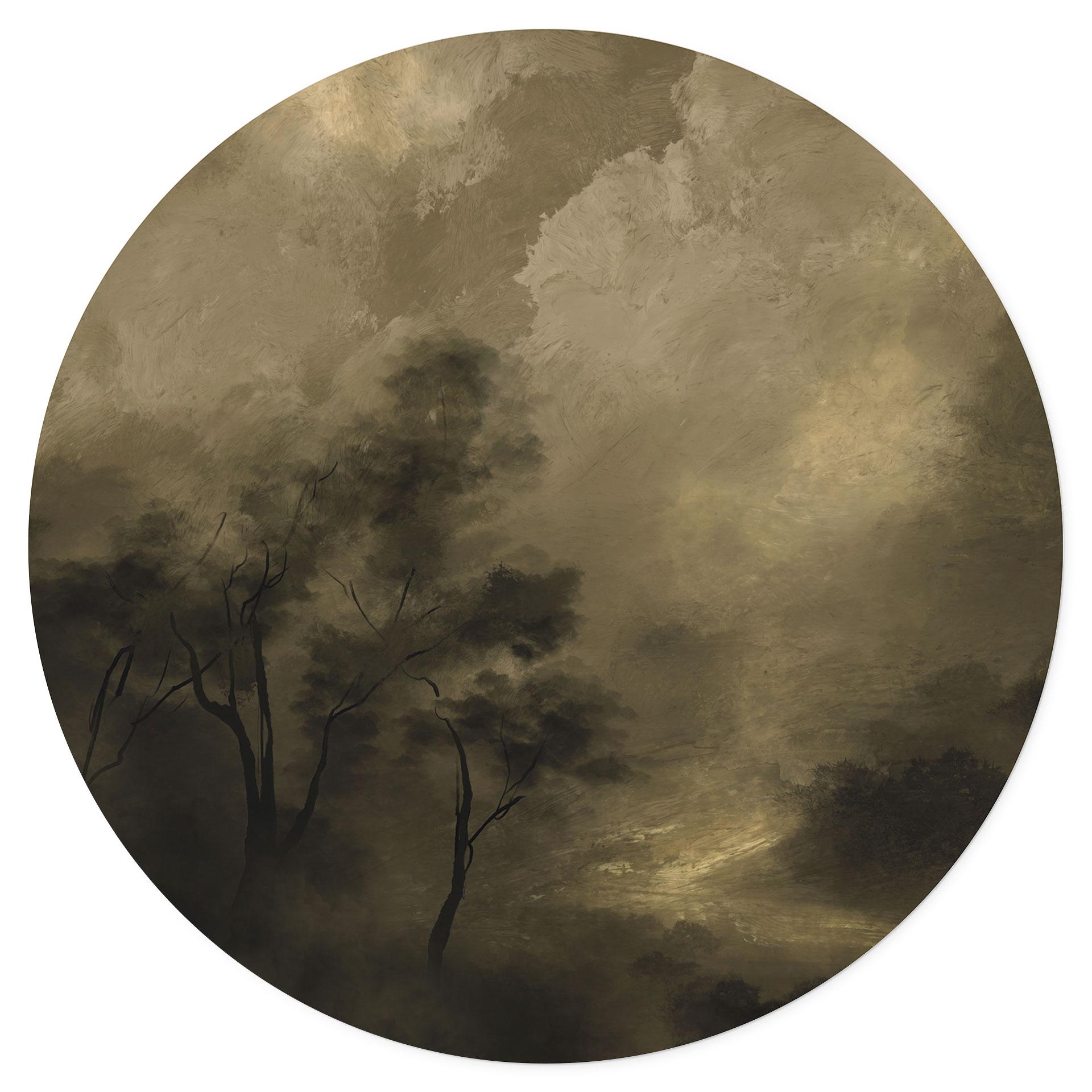 Vinilo decorativo Árboles en la bruma crepuscular - Hobday - Redondo