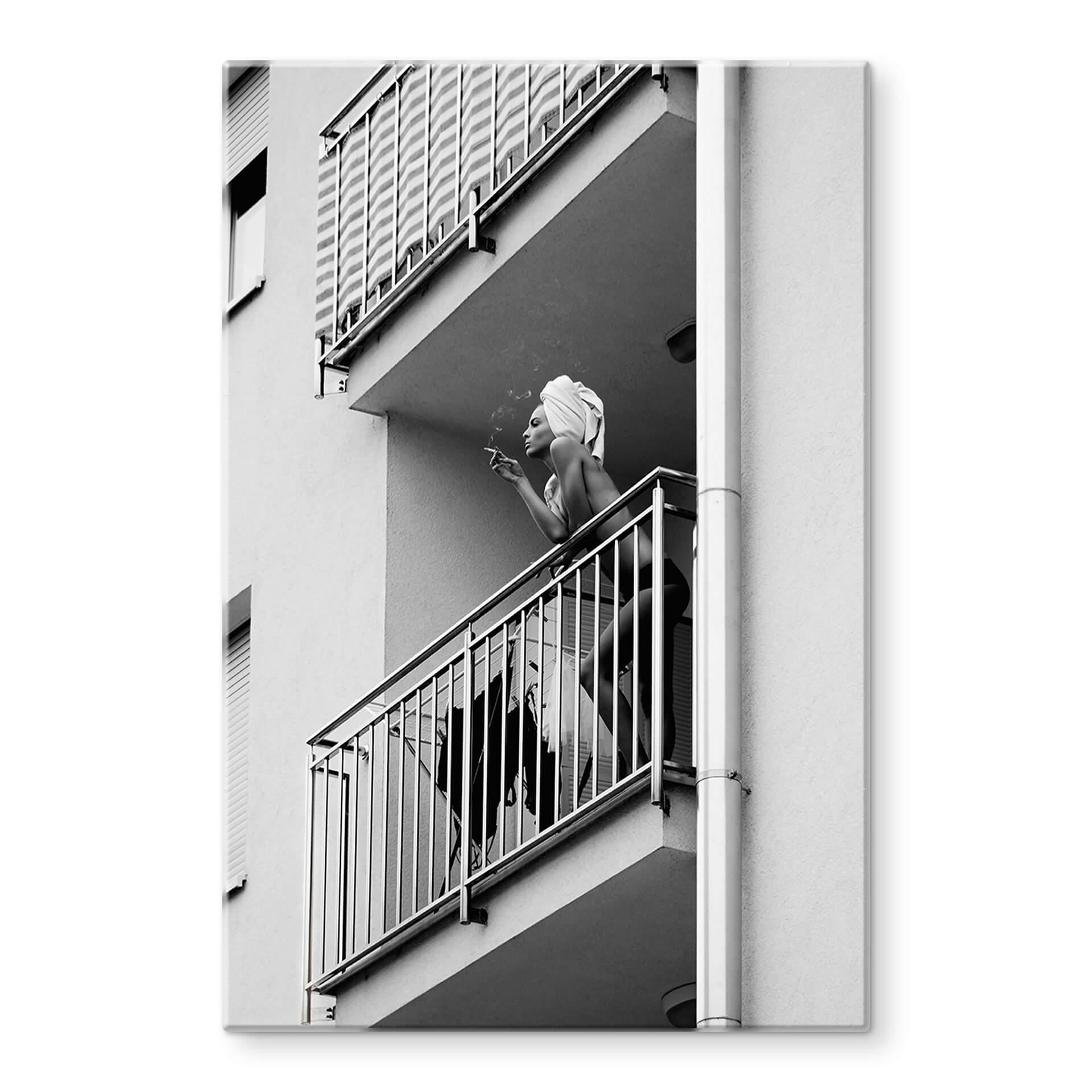 Tableau sur verre Kijurko - Sur le balcon