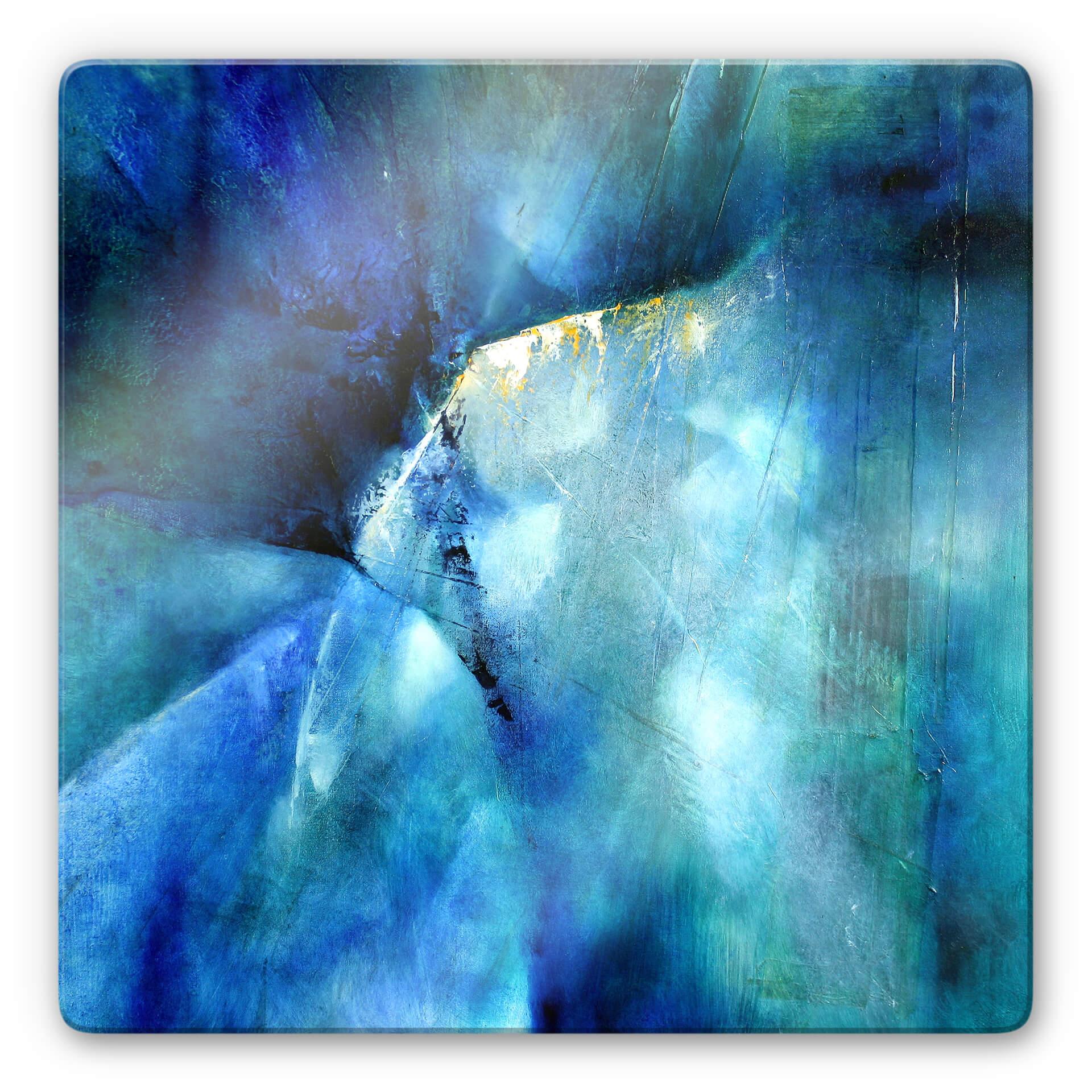 Glasschilderij Schmucker - Blue Composition