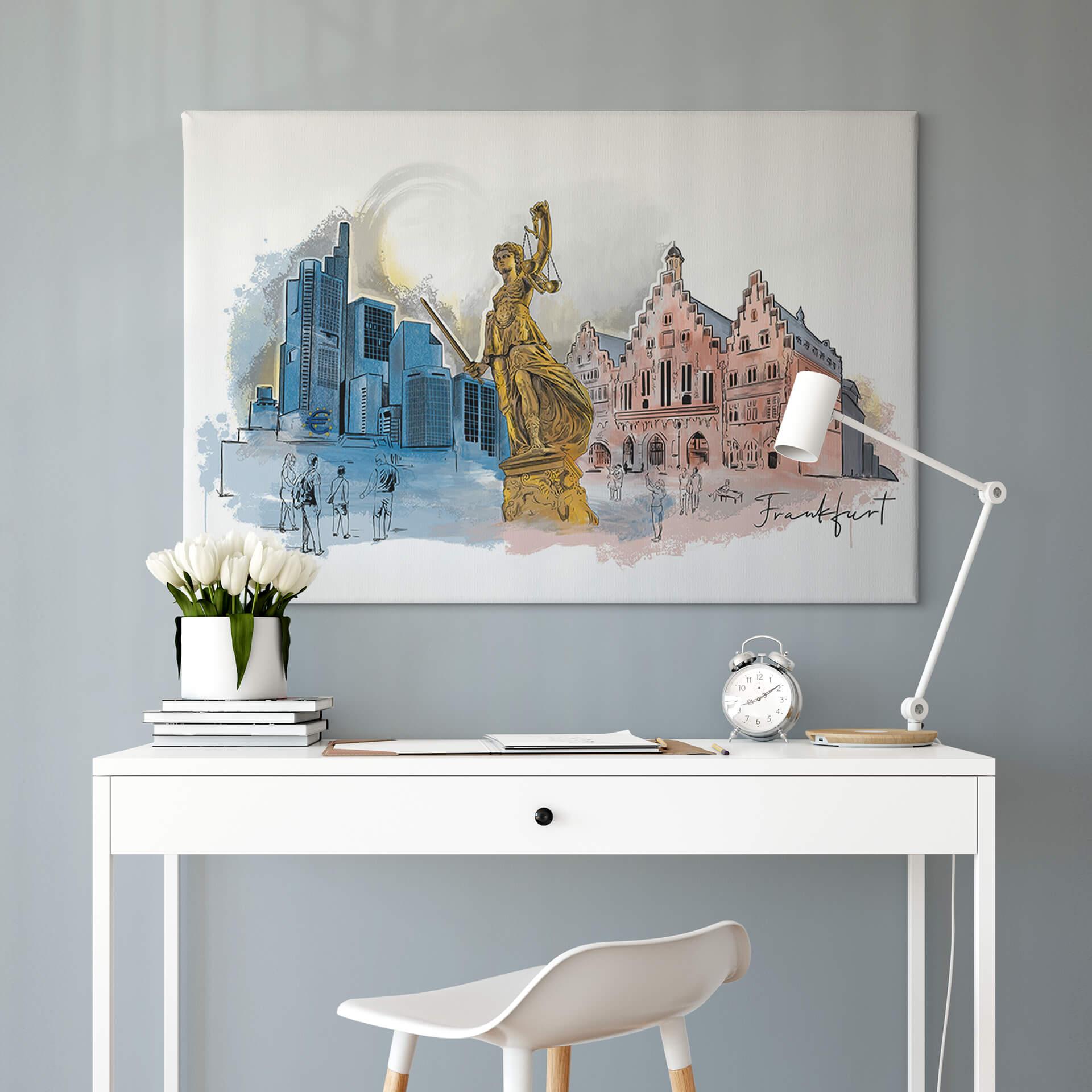 Leinwandbild Frankfurt - Love your City