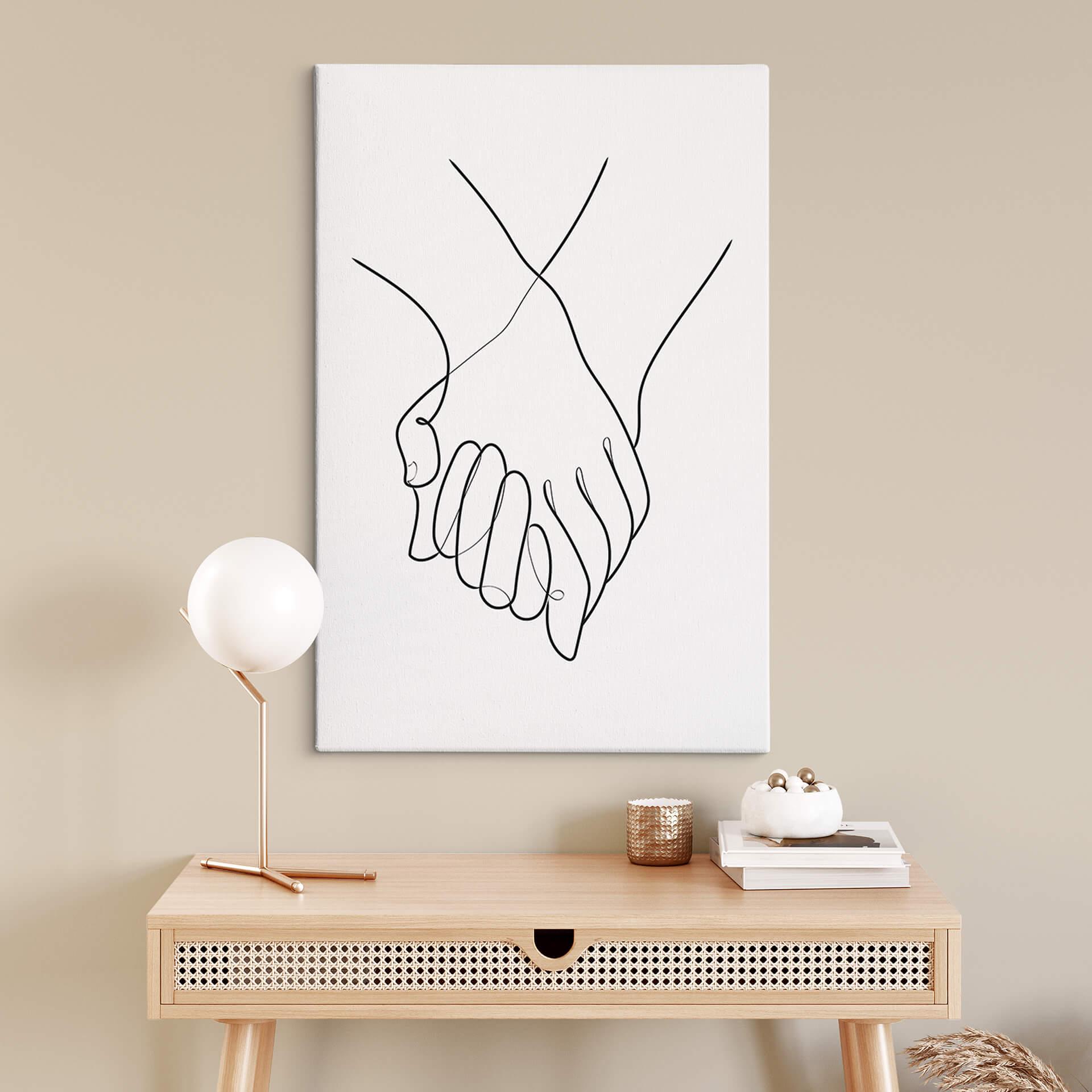 Obraz na płótnie 1X Studio - Line Art Hand in Hand