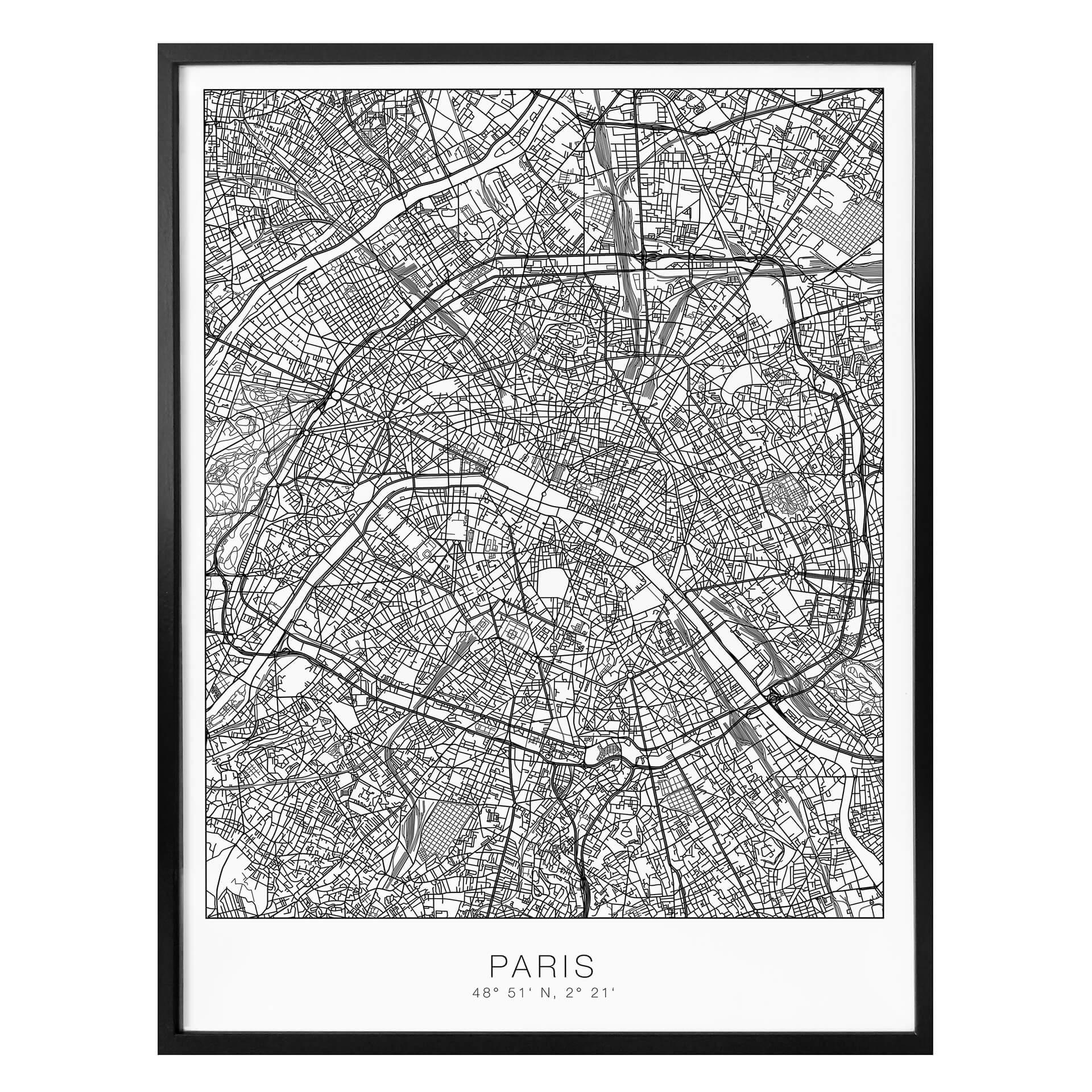 Póster mapa de París