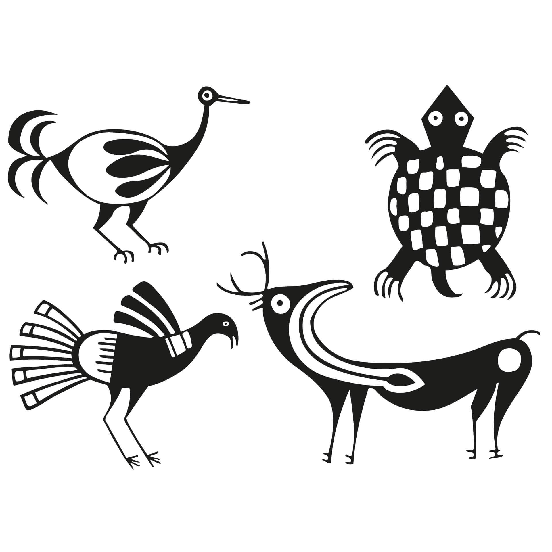Adesivo murale - Animali aztechi 1