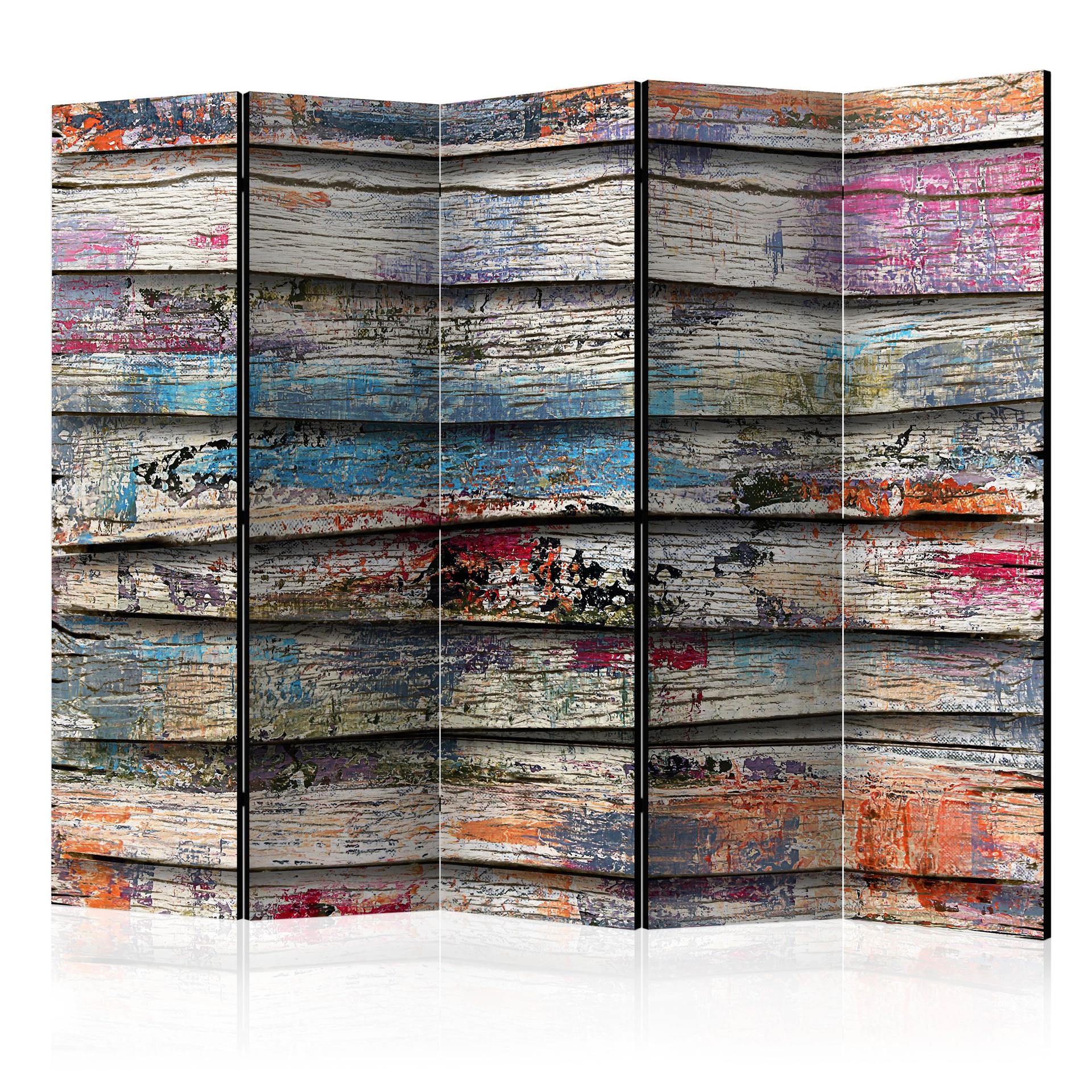 Divisorio per sala - Legno colorato, 3 pezzi